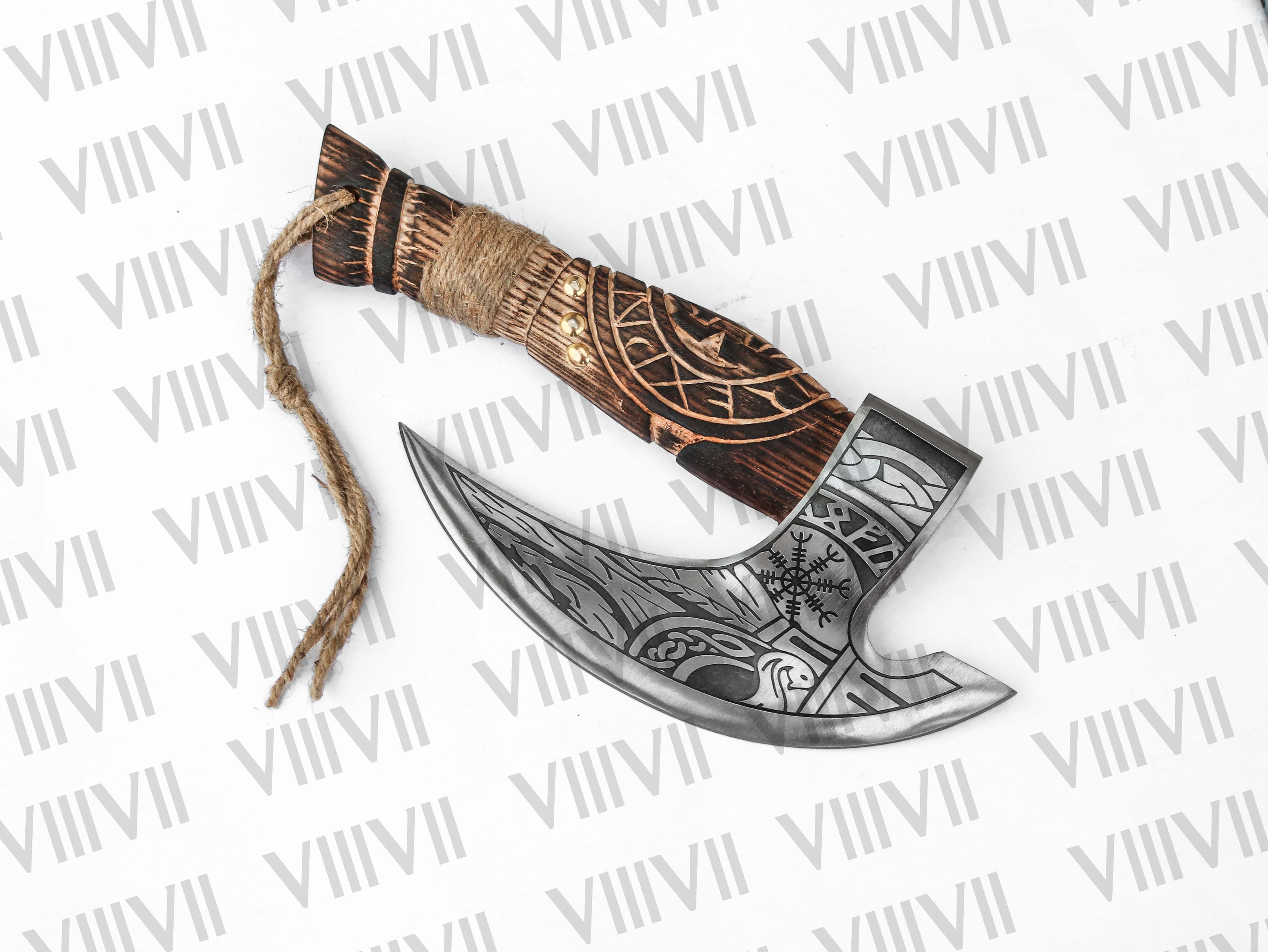 Viking Pizza Cutter Axe Hand Forged Pizza Axe for Him Personalized Gift for Dad Norse Steel Axe Father's Day Pizza Tool