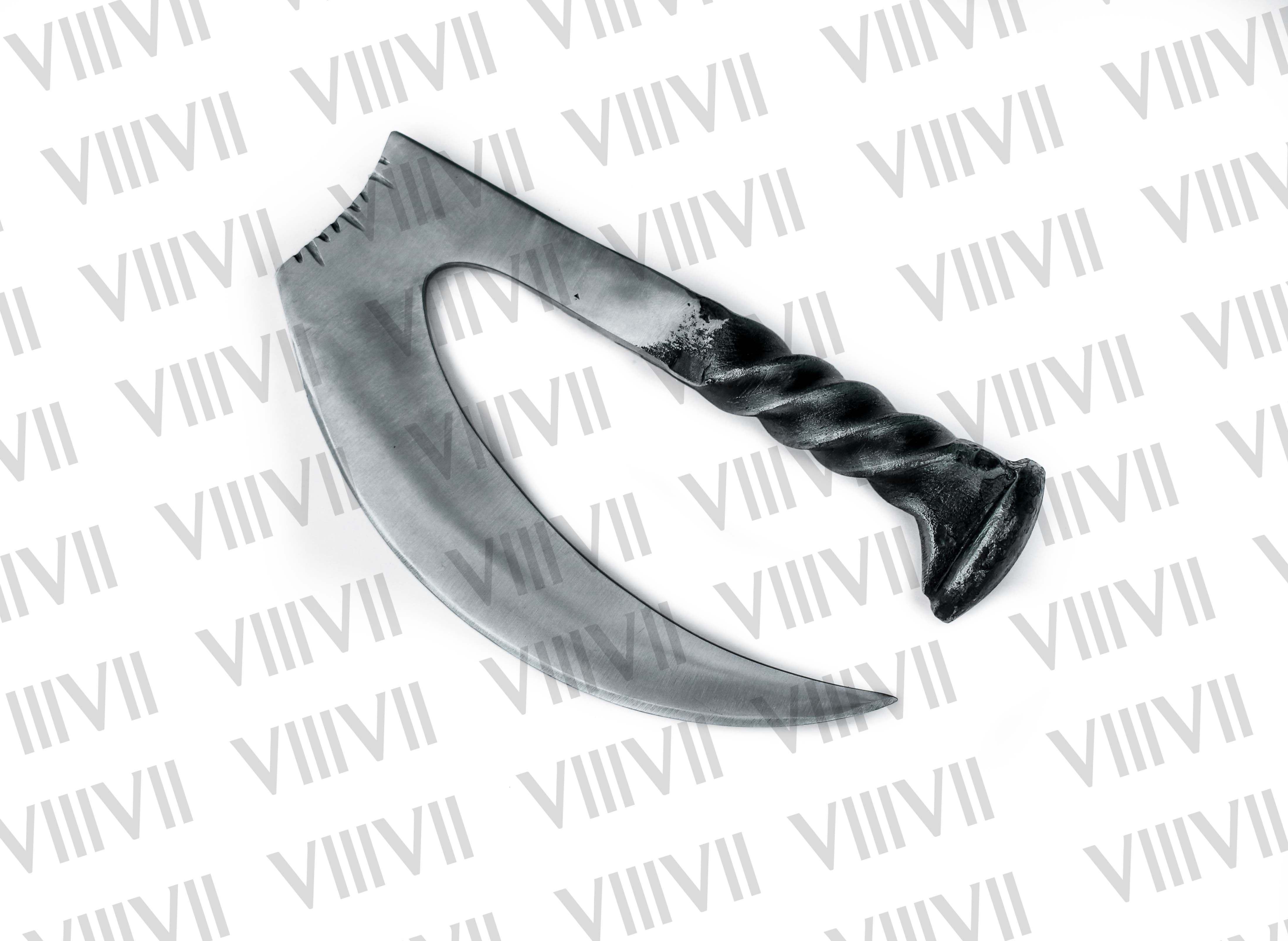 Rustic Railroad Spike Herb Chopper Handmade Kitchen Knife Chef Gift Forged Steel Blade Unique Cooking Tool