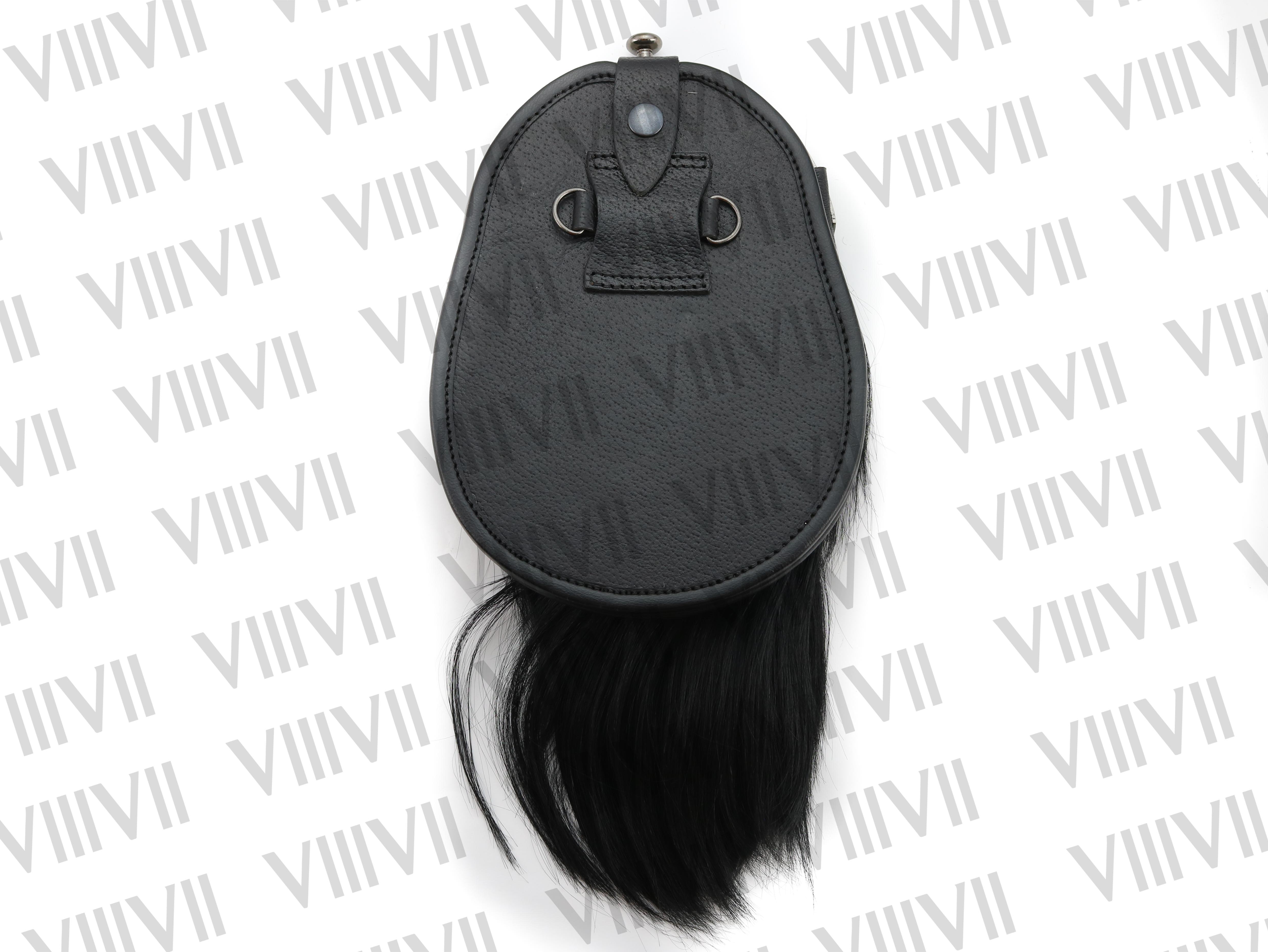 Full Dress Scottish Sporran Lion Rampant Antique Pewter Cantle with Black Scottish Bull Hair Kilt Accessory Traditional Highland Gift