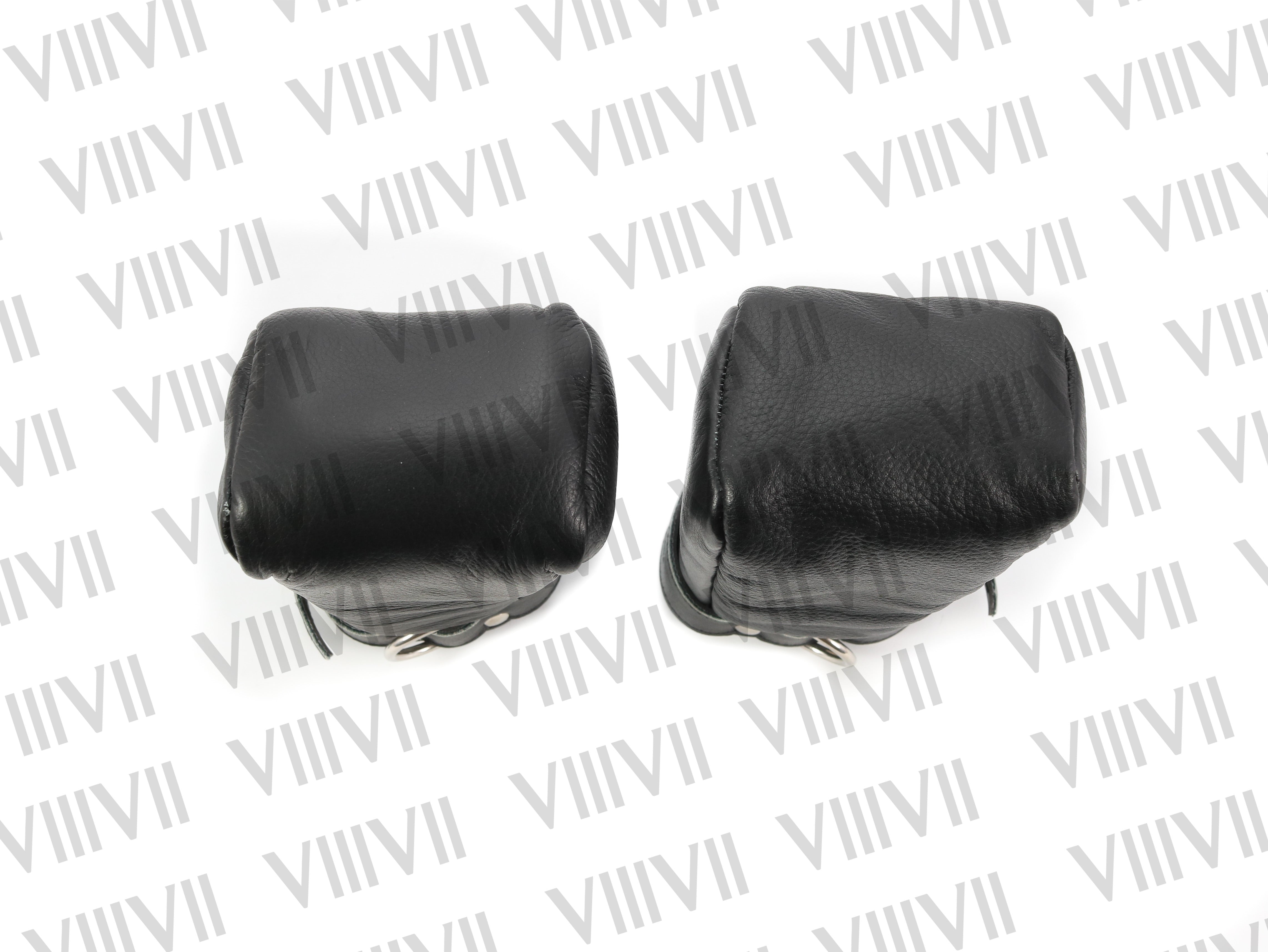 Real Leather Padded Fist Mitts Gloves – 2-Piece Restraint Set, Lockable Bondage Gloves for BDSM, Secure Handcuffs, Adult Play Accessories