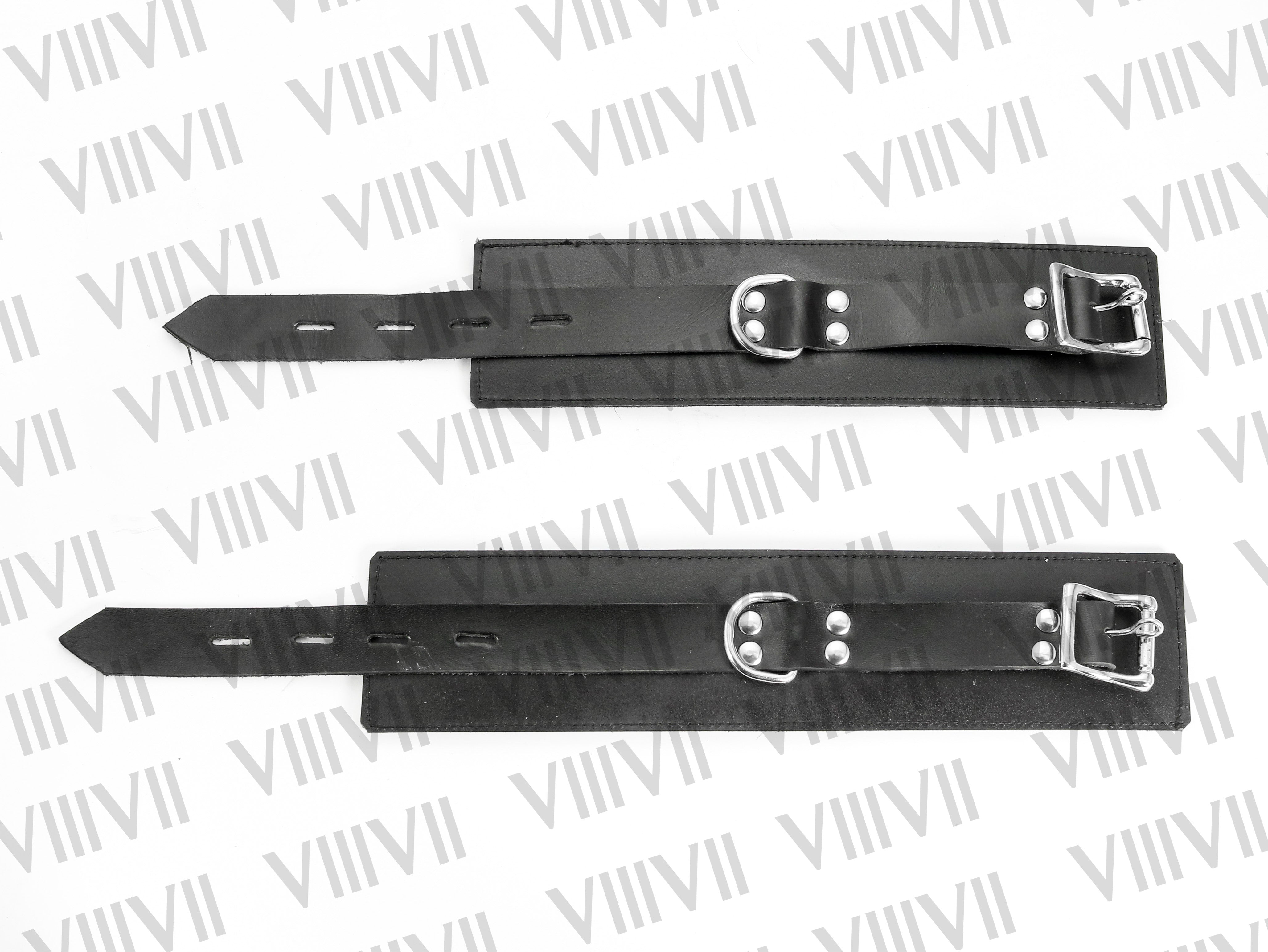 Genuine Leather Wrist Ankle Bondage Cuffs Set, Lockable BDSM Restraints, Fetish Restraint Cuffs for Submissive Play Roleplay