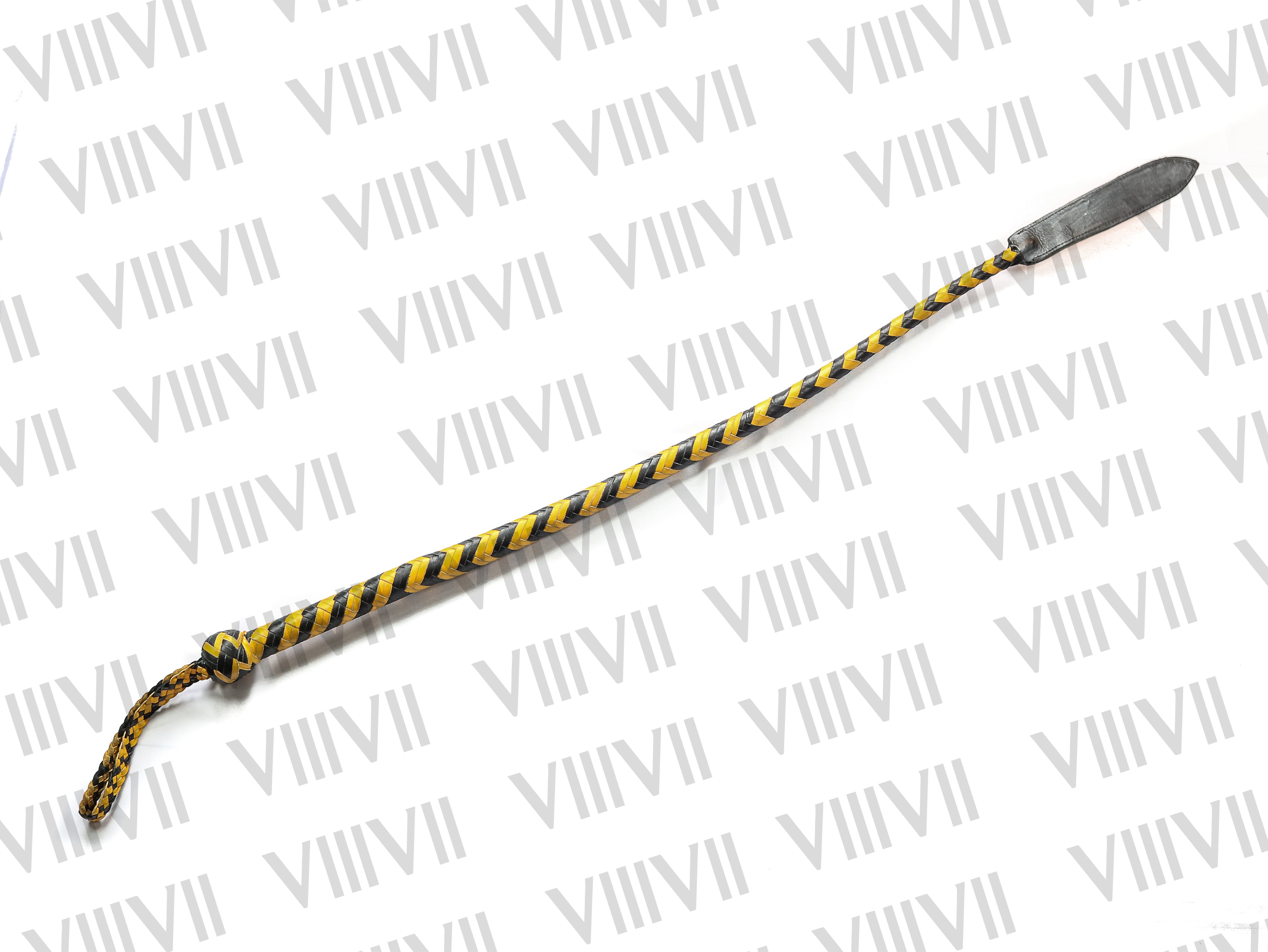 3ft Real Leather Dragon Whip Single Tail Snake Bullwhip, 16 Plaits, Handcrafted Equestrian Whip, Rodeo Training, Performance Whip