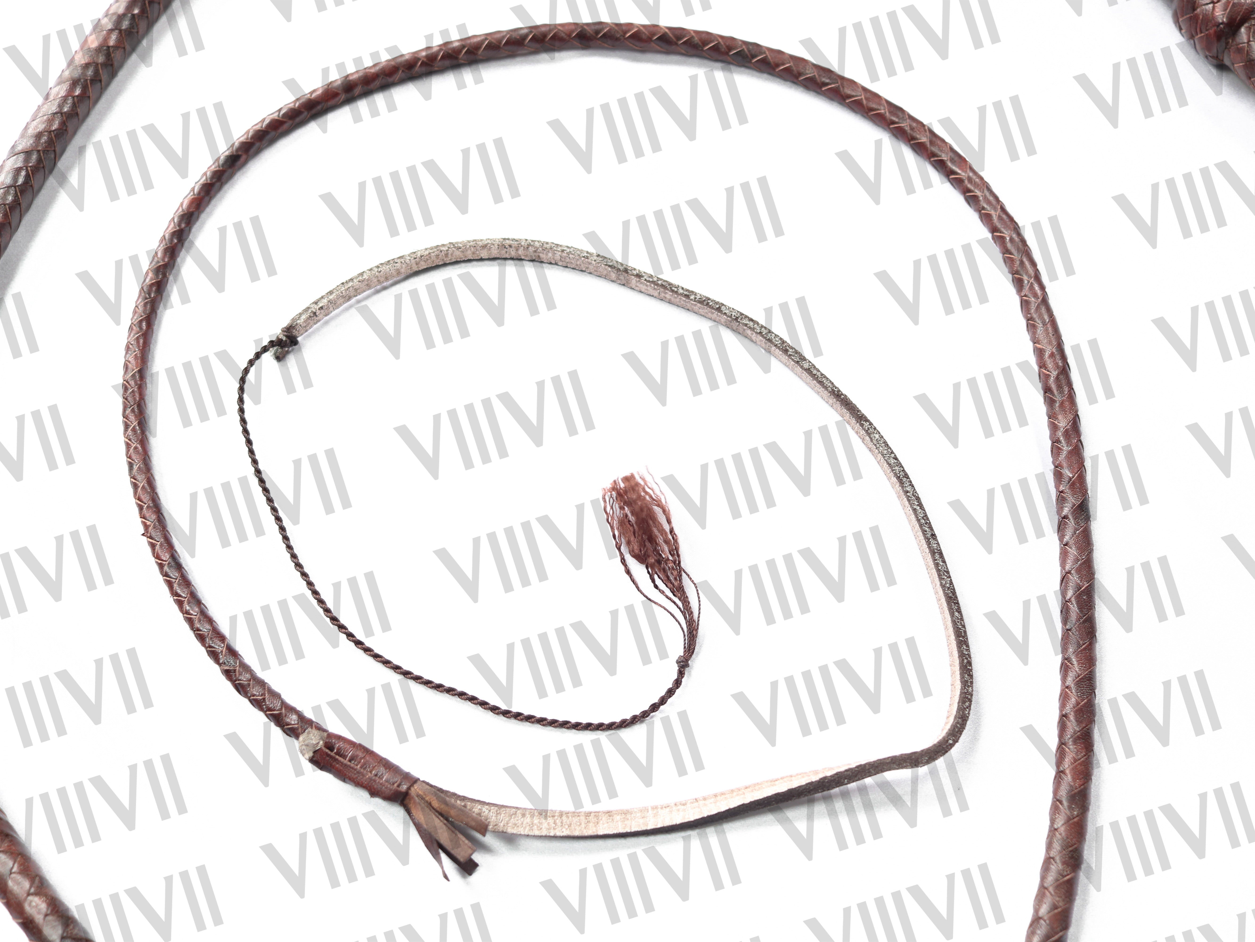 8ft Kangaroo Leather Bullwhip Natural Tan & Brown, 12/16 Plait, Handcrafted Aussie Whip, Indiana Jones Style, Real Hide Bullwhip