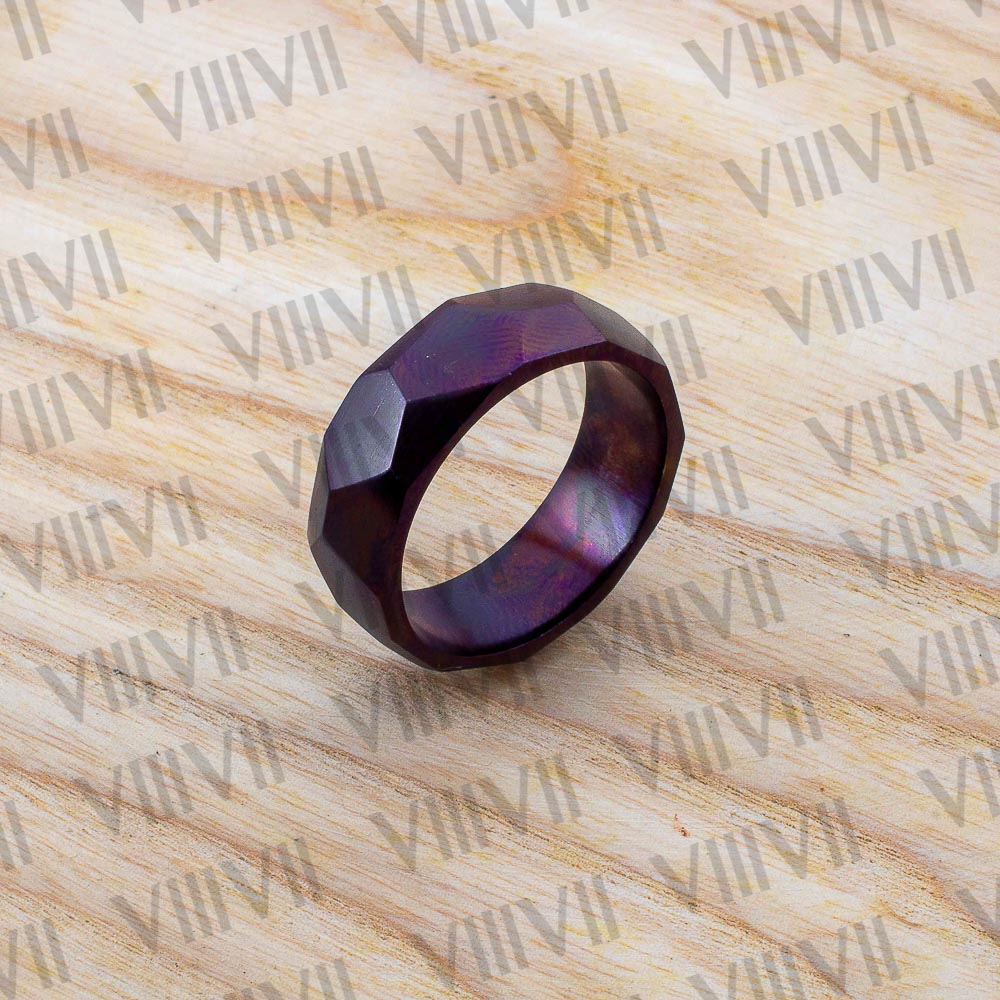 Purple Steel Ring | Heat-Treated Solid Steel Band | Handmade Unisex Jewelry