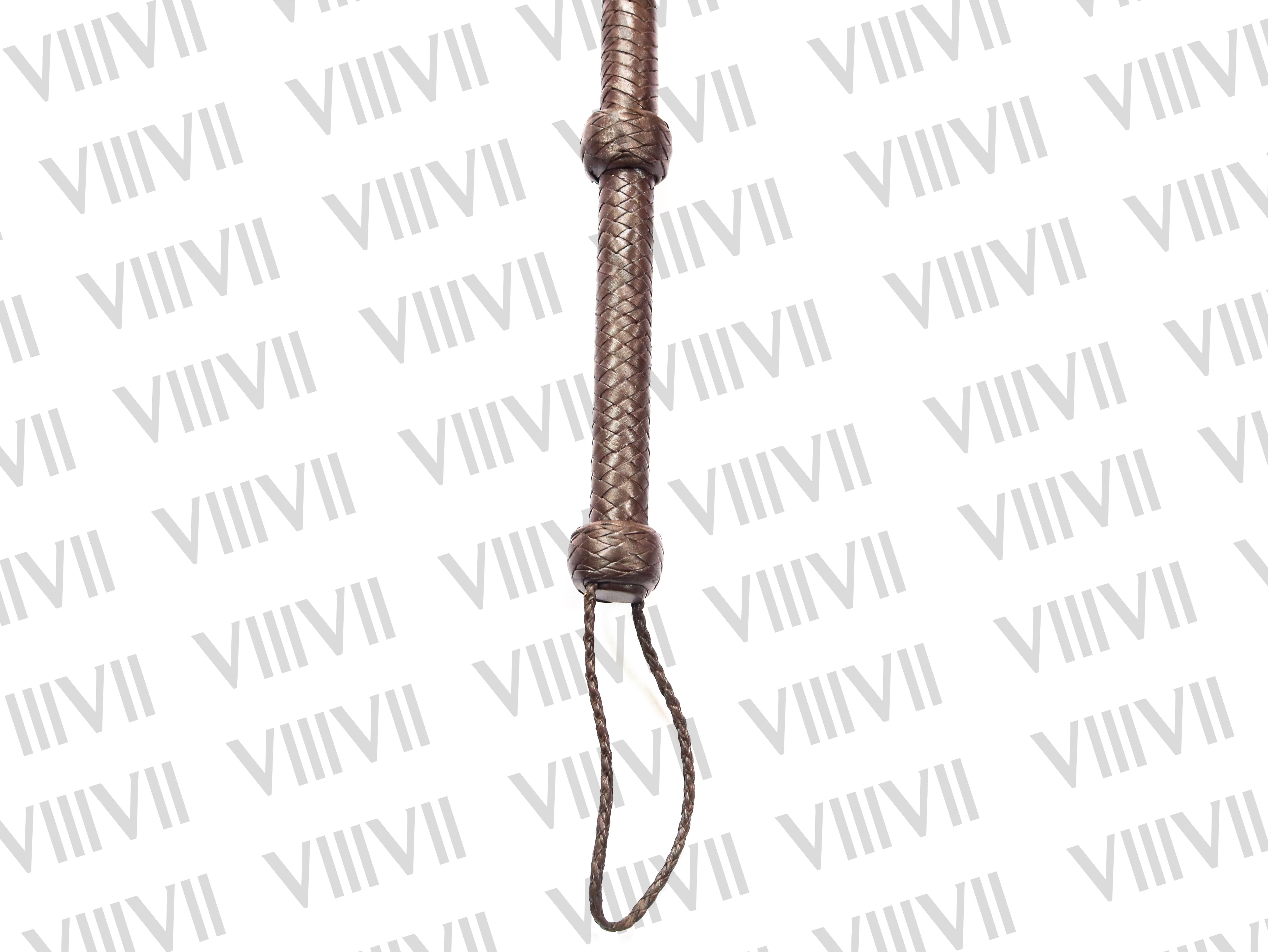 Brown Cow Hide Leather Bull Whip 4ft to 10ft, 12 Plaits Black Indiana Jones Style Handmade Cracking Whip for Training Performance & Cracking