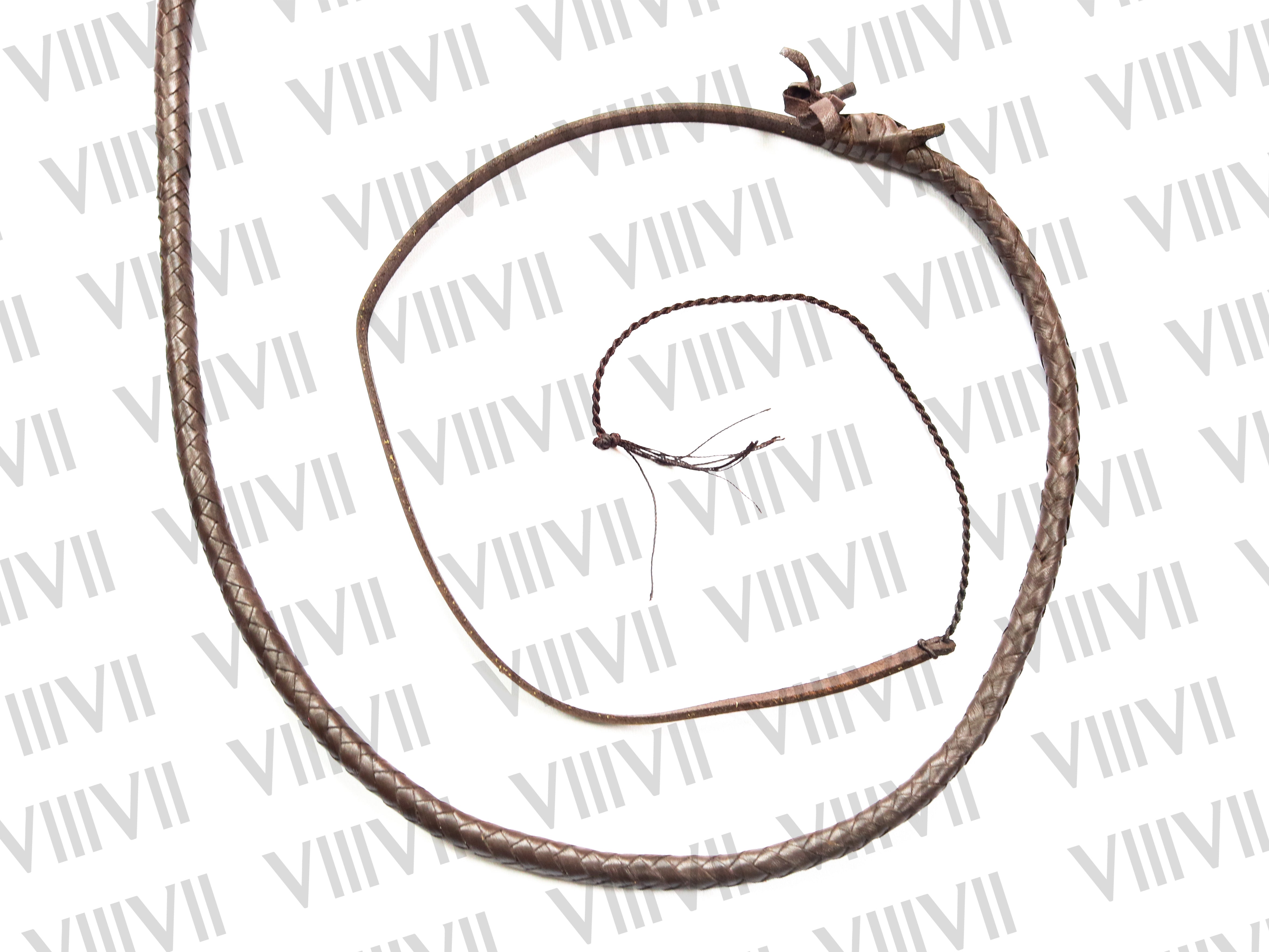 Brown Cow Hide Leather Bull Whip 4ft to 10ft, 12 Plaits Black Indiana Jones Style Handmade Cracking Whip for Training Performance & Cracking