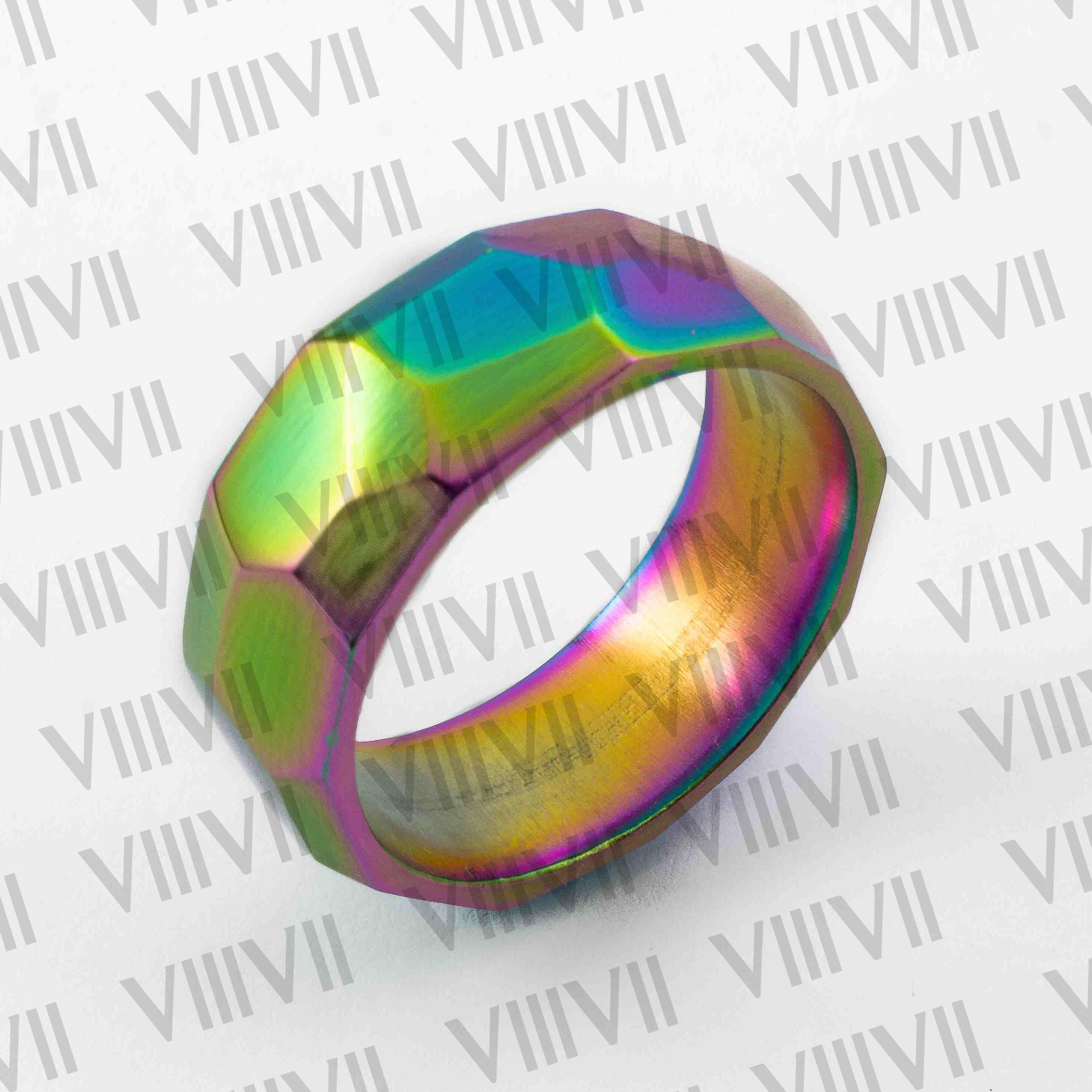 Rainbow LGBT pride ring for Men Women Gay Lesbian, Japanese steel ring