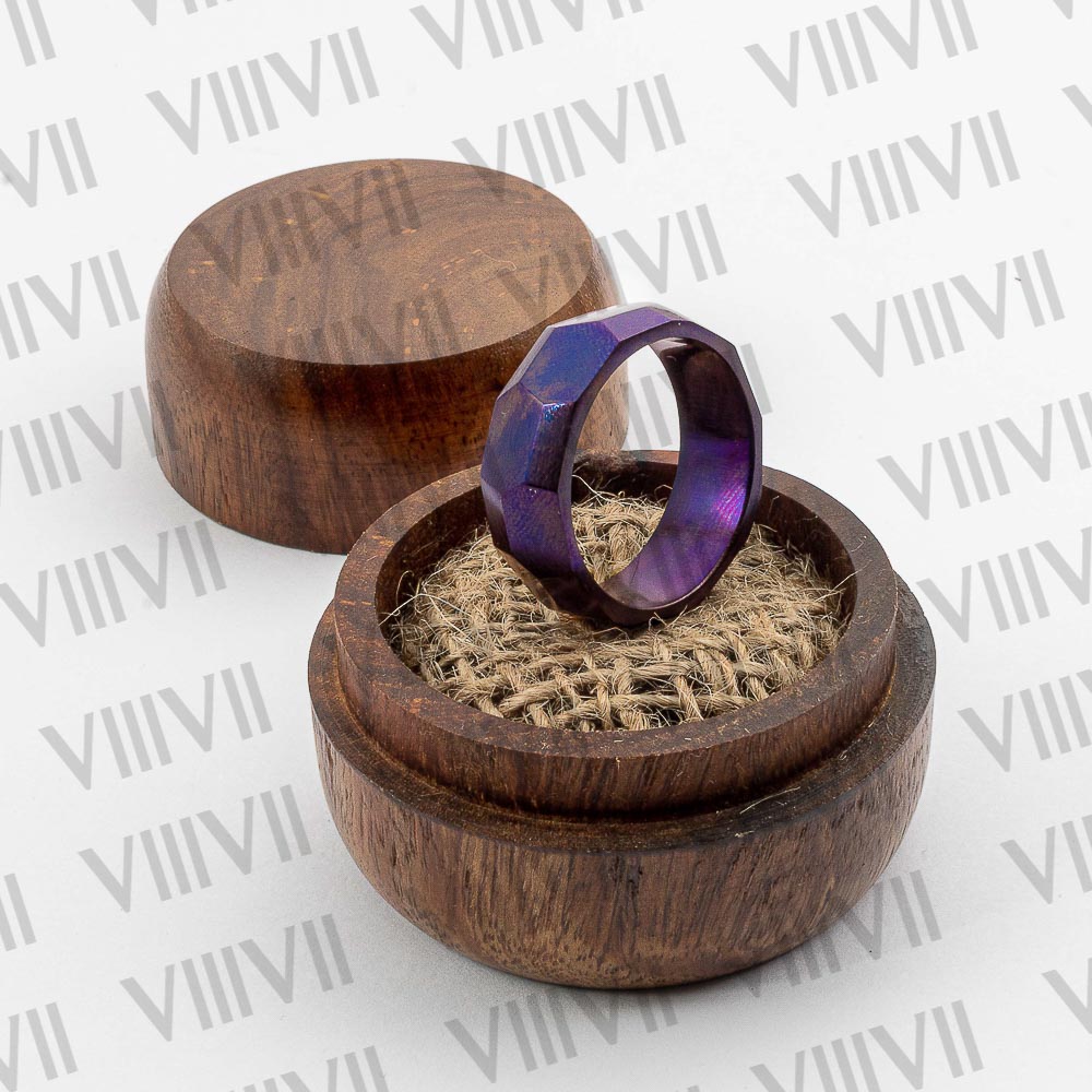 Purple Steel Ring | Heat-Treated Solid Steel Band | Handmade Unisex Jewelry