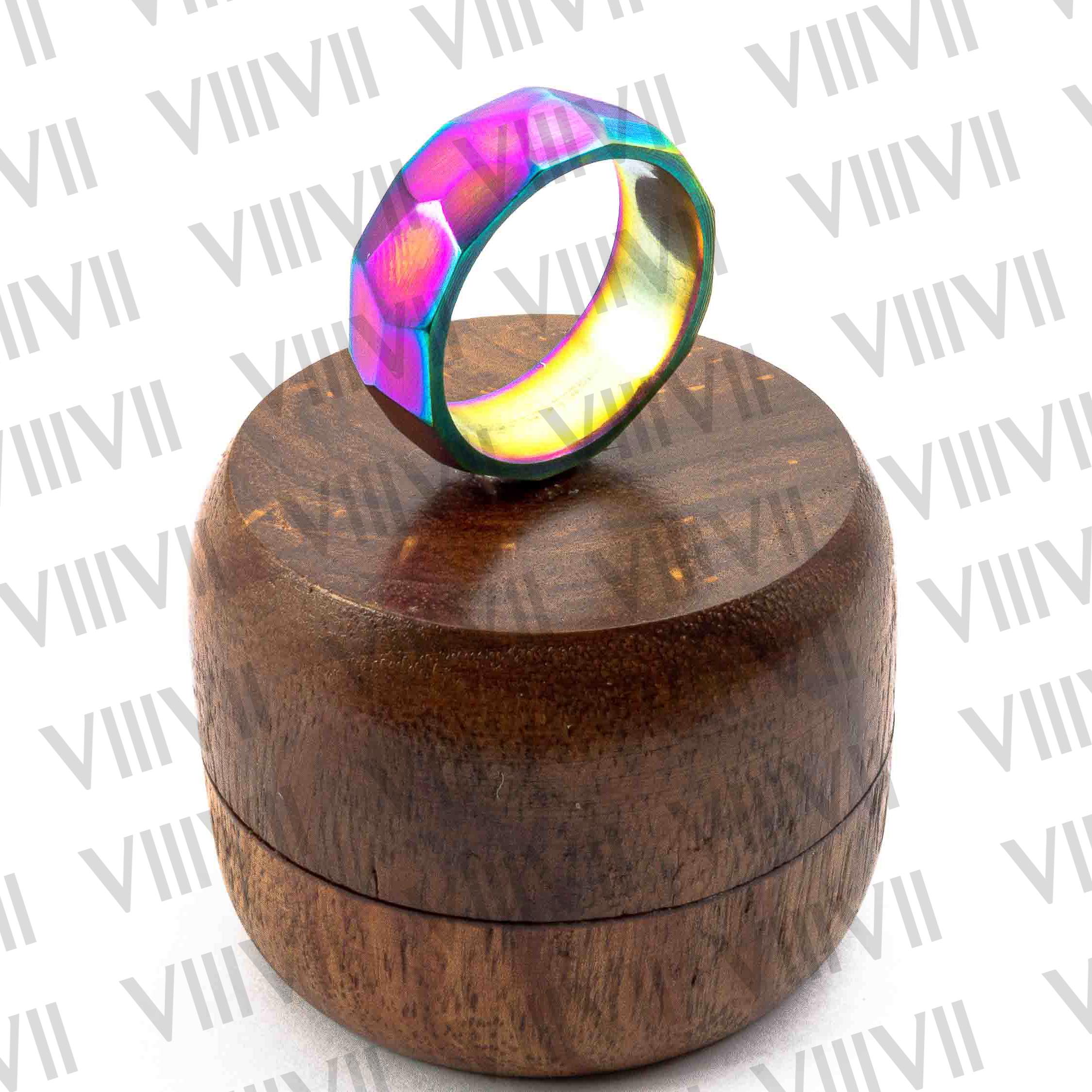 Rainbow LGBT pride ring for Men Women Gay Lesbian, Japanese steel ring