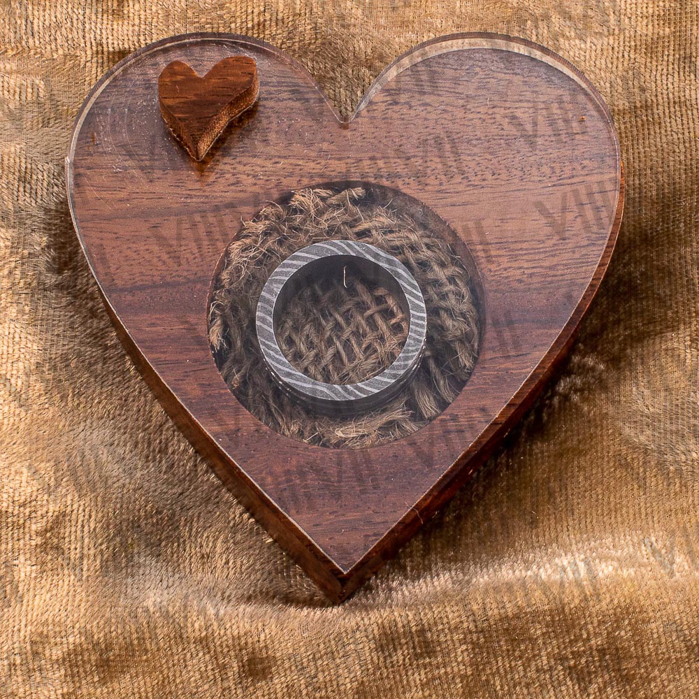 Damascus Steel ring with two grooves. Real Damascus steel