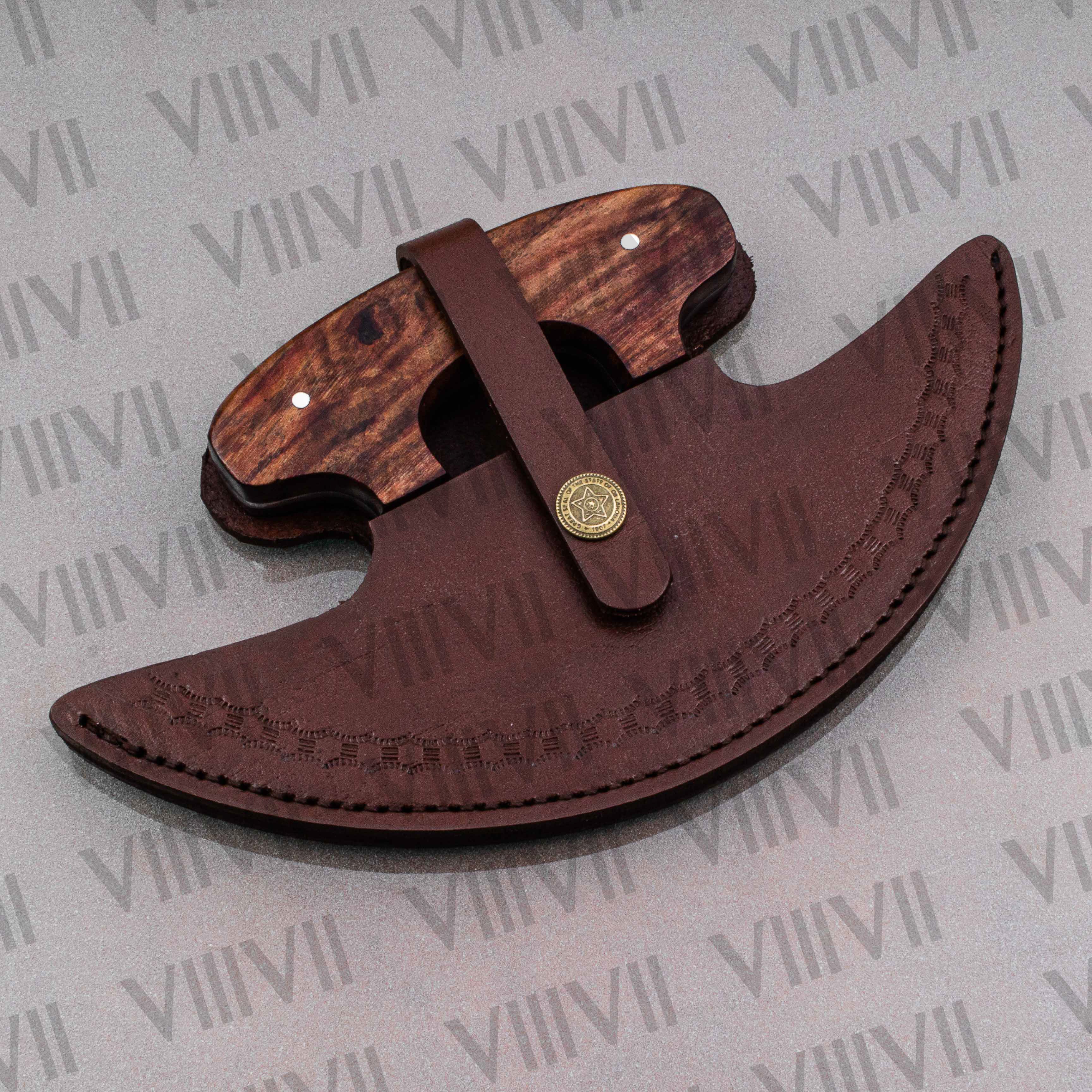 Handcrafted Ulu Knife with Stainless Steel Blade & Rosewood Handle – Unique Kitchen Tool
