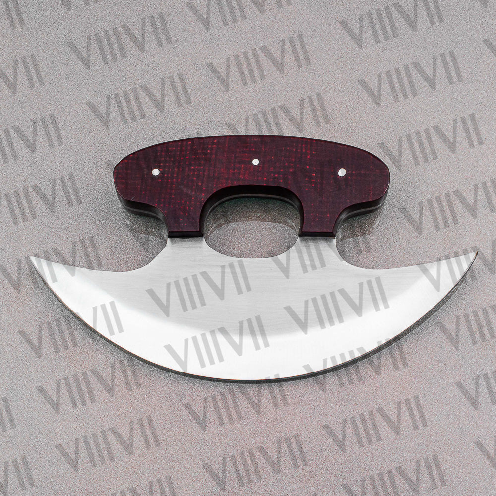 Handcrafted Ulu Knife with Stainless Steel Blade & Micarta Handle – Durable Kitchen Tool