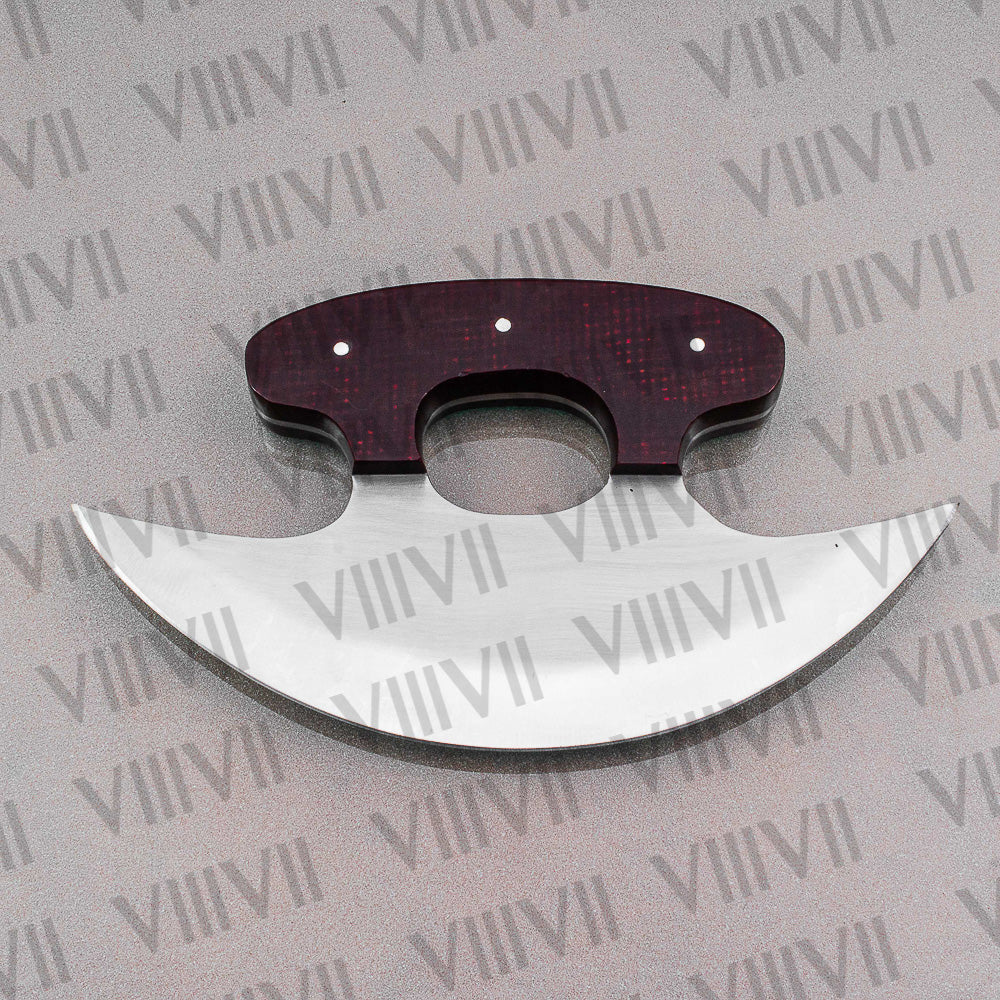 Handcrafted Ulu Knife with Stainless Steel Blade & Micarta Handle – Durable Kitchen Tool