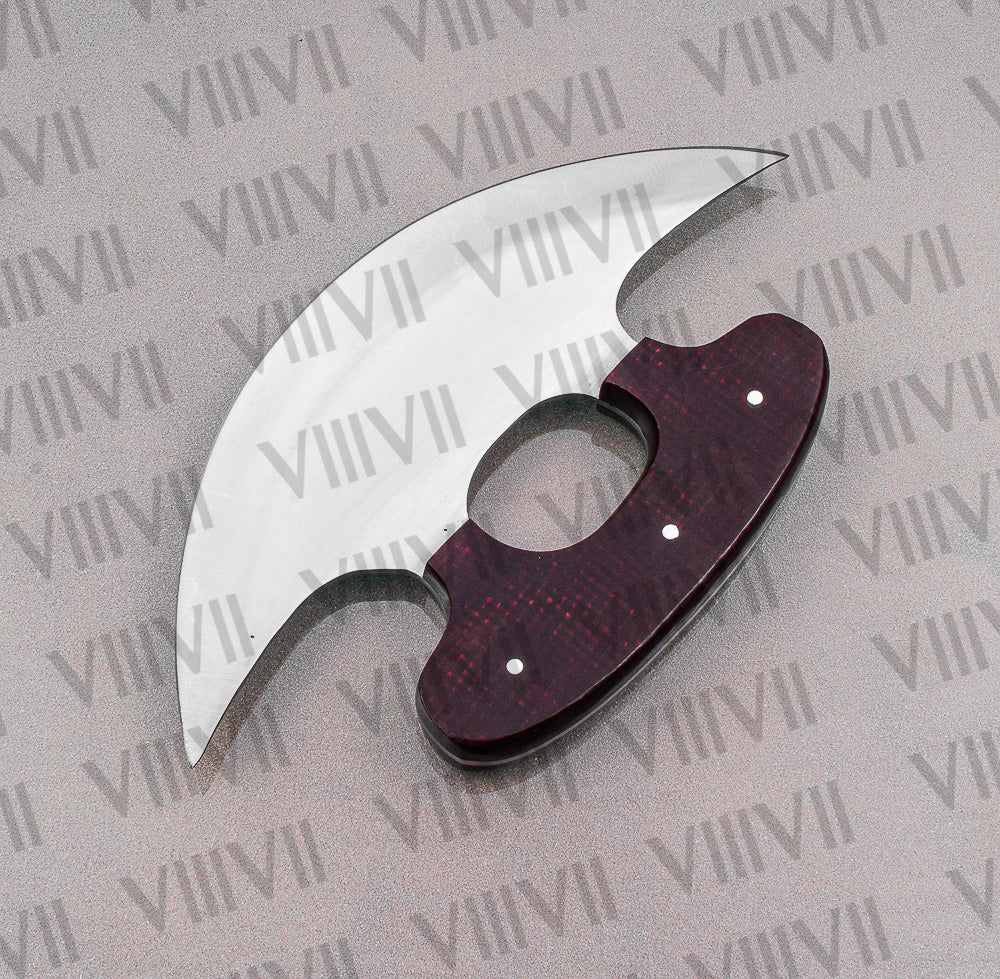Handcrafted Ulu Knife with Stainless Steel Blade & Micarta Handle – Durable Kitchen Tool