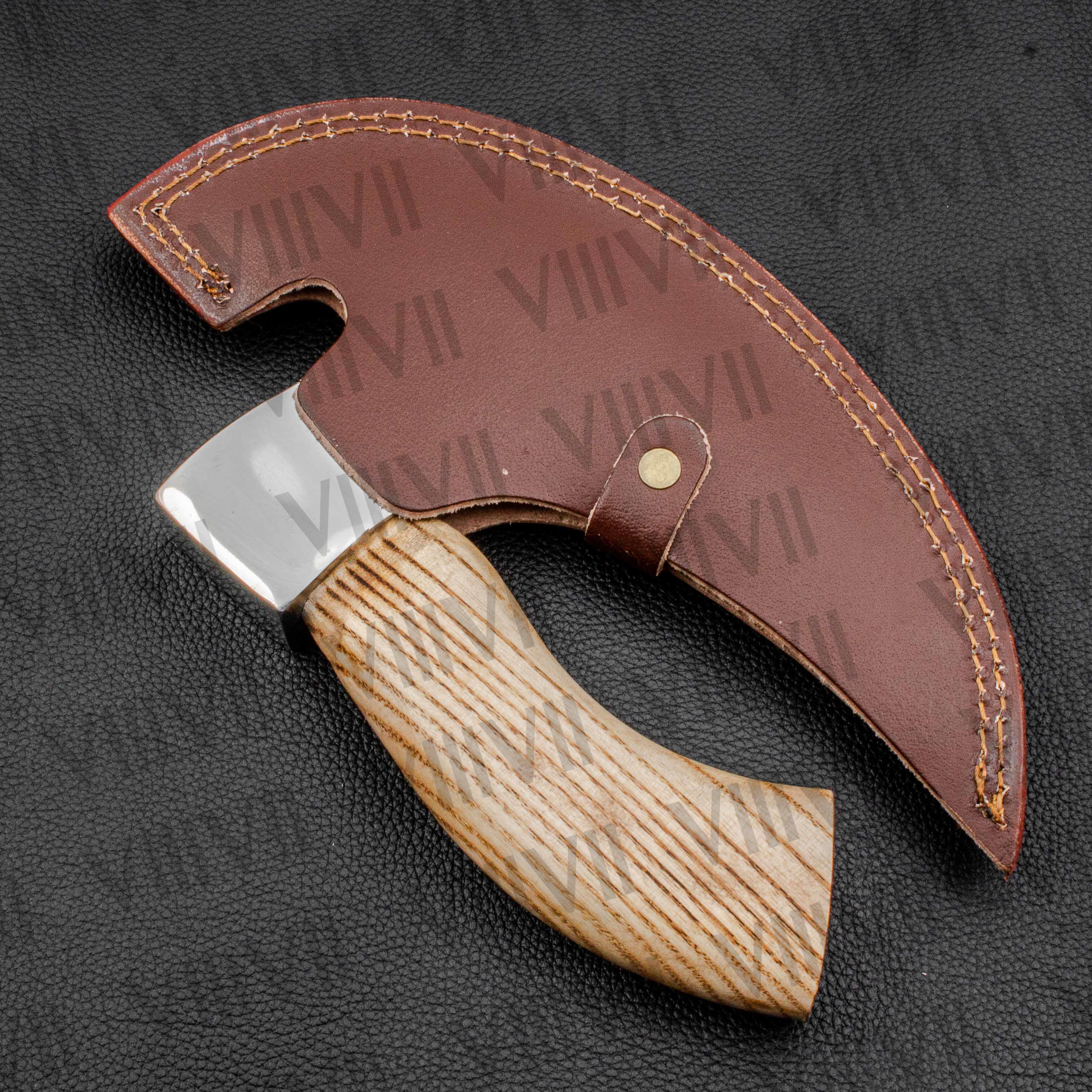Viking Pizza Axe hand forged from food grade Japanese Steel and Ash wood handle