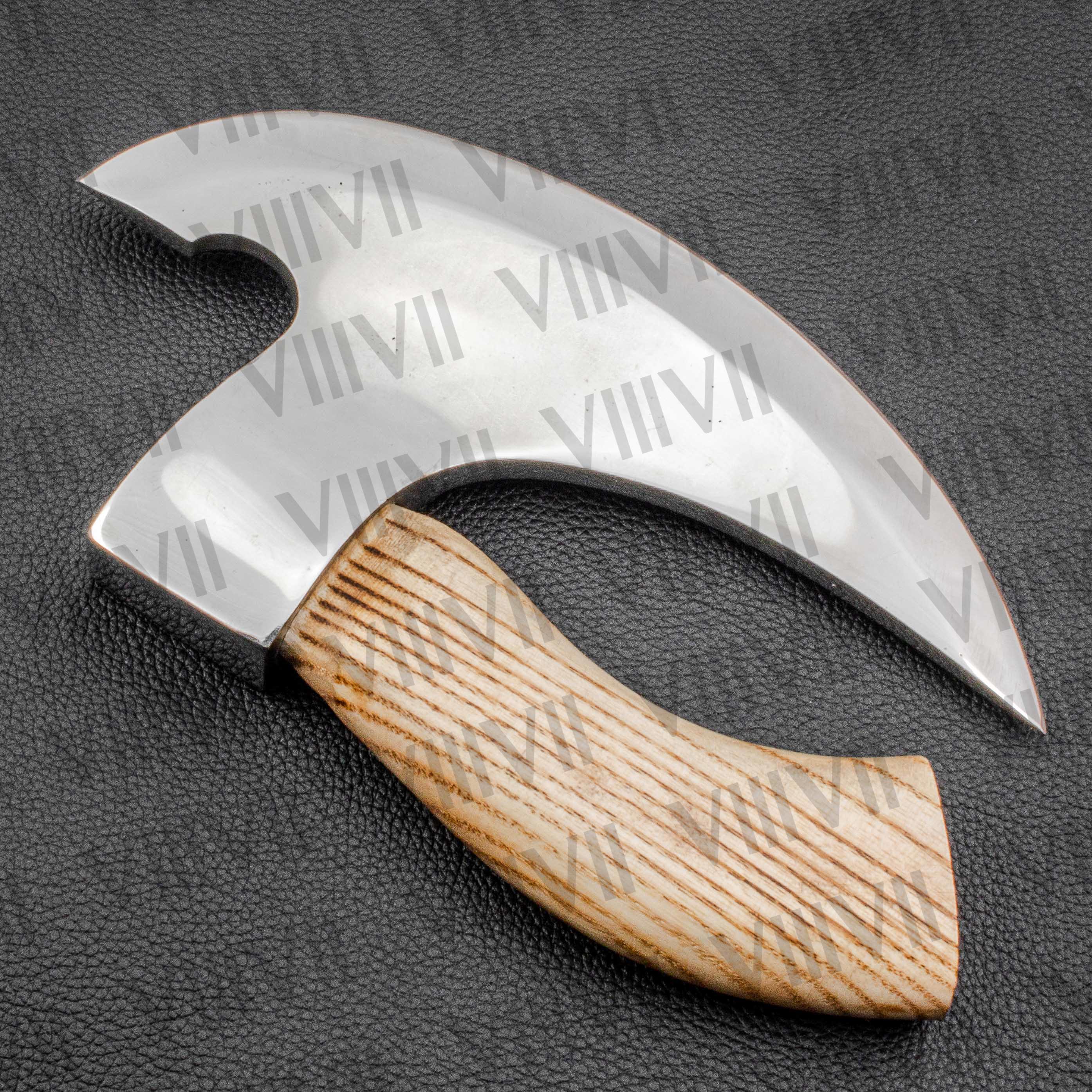 Viking Pizza Axe hand forged from food grade Japanese Steel and Ash wood handle