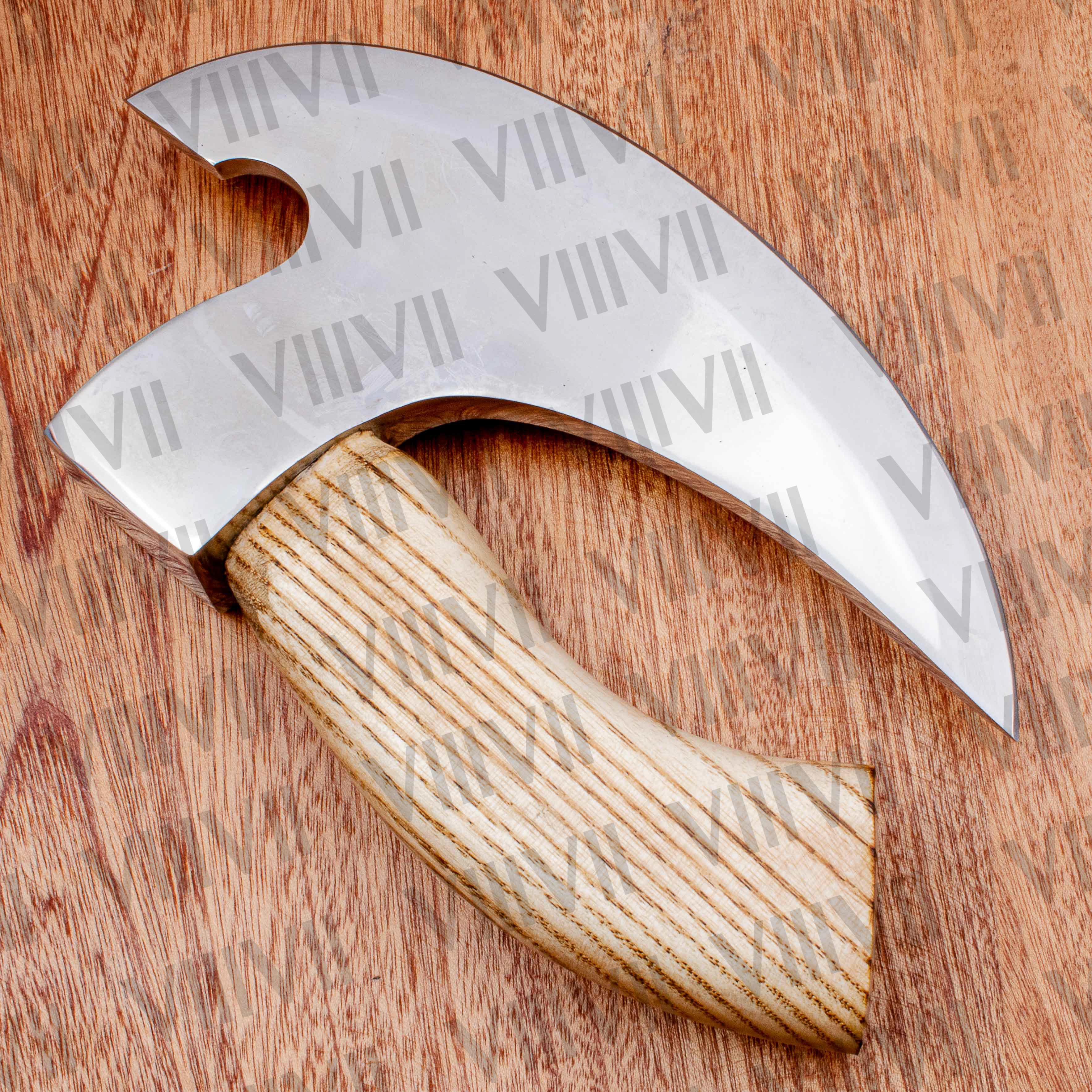 Viking blow horn viking pizza axe hand forged pizza slicer custom engraved ash wood handle top seller camping axe kitchen axe