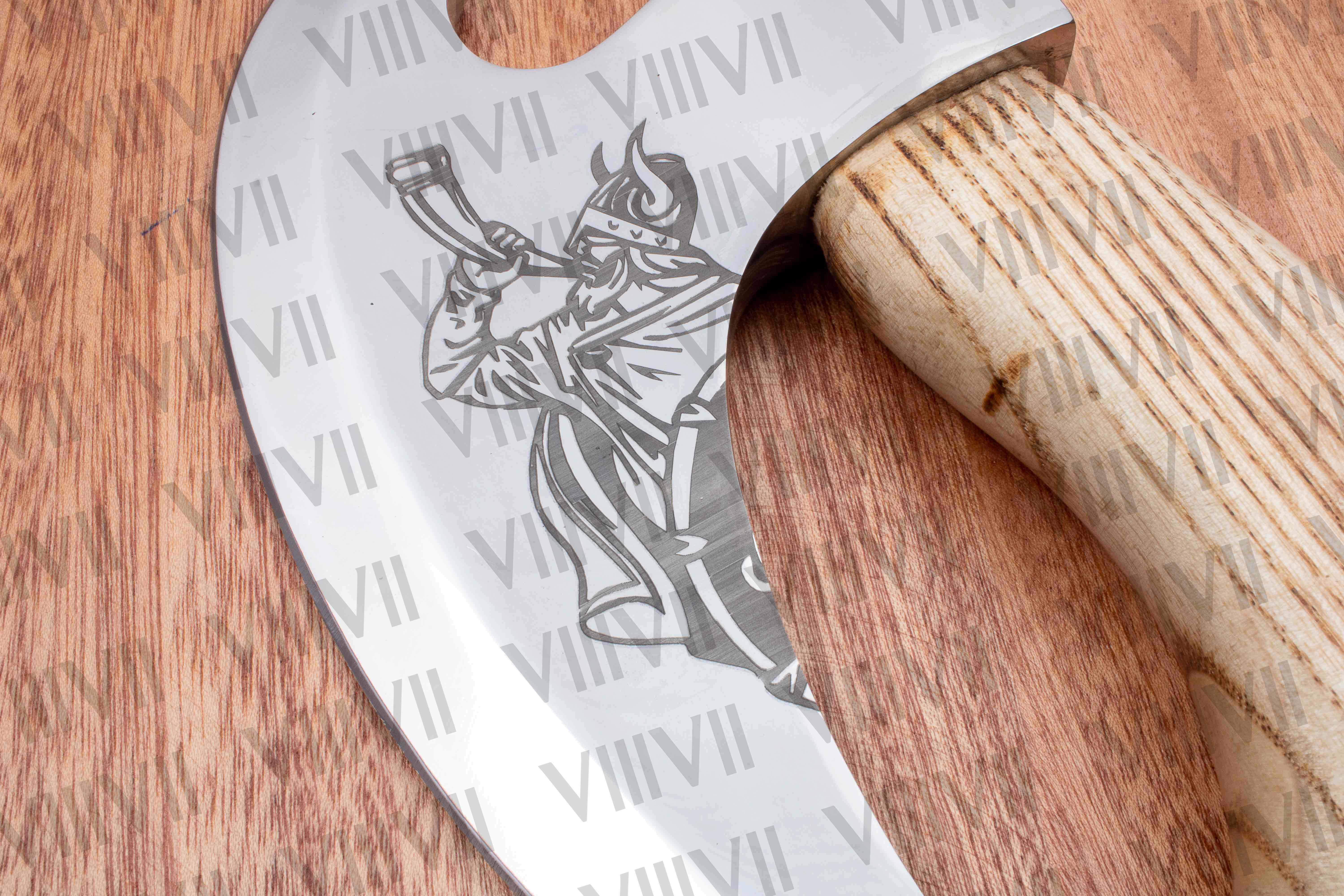 Viking blow horn viking pizza axe hand forged pizza slicer custom engraved ash wood handle top seller camping axe kitchen axe