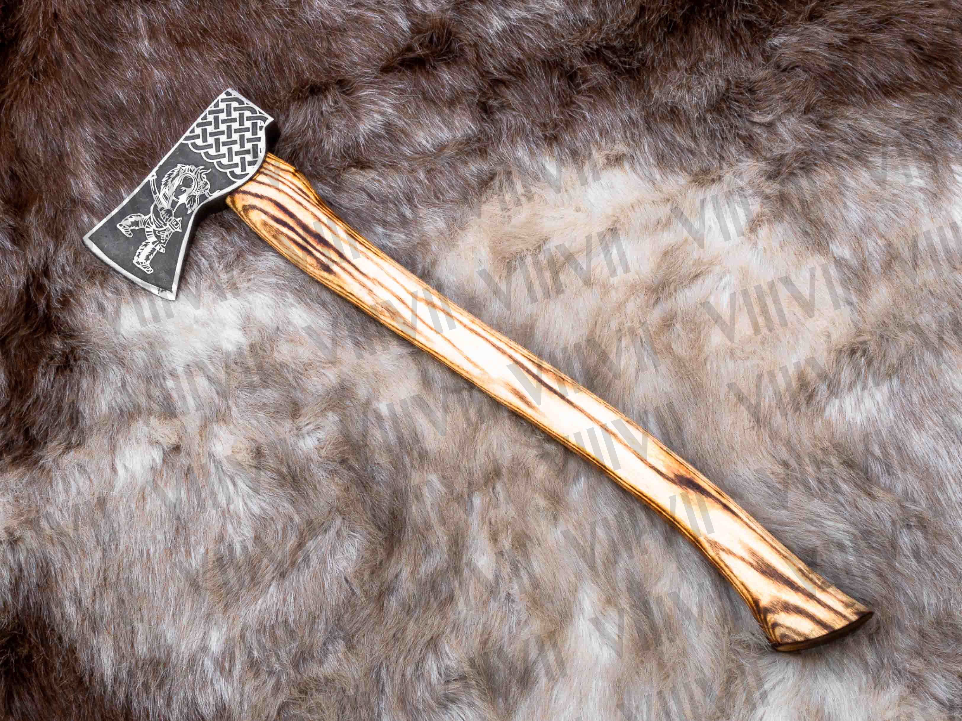Custom Viking Axe with Etched Blade | Ash Wood Handle | Personalized Norse Gift for Him