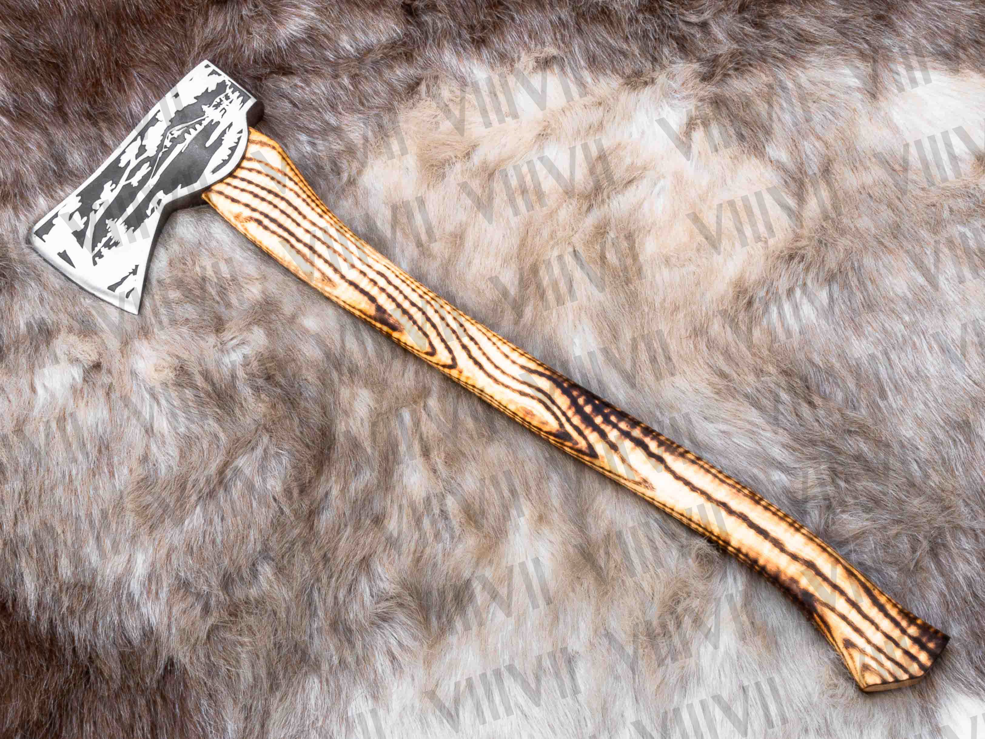 Custom Viking Axe with Etched Blade | Ash Wood Shaft | Personalized Norse Gift for Him