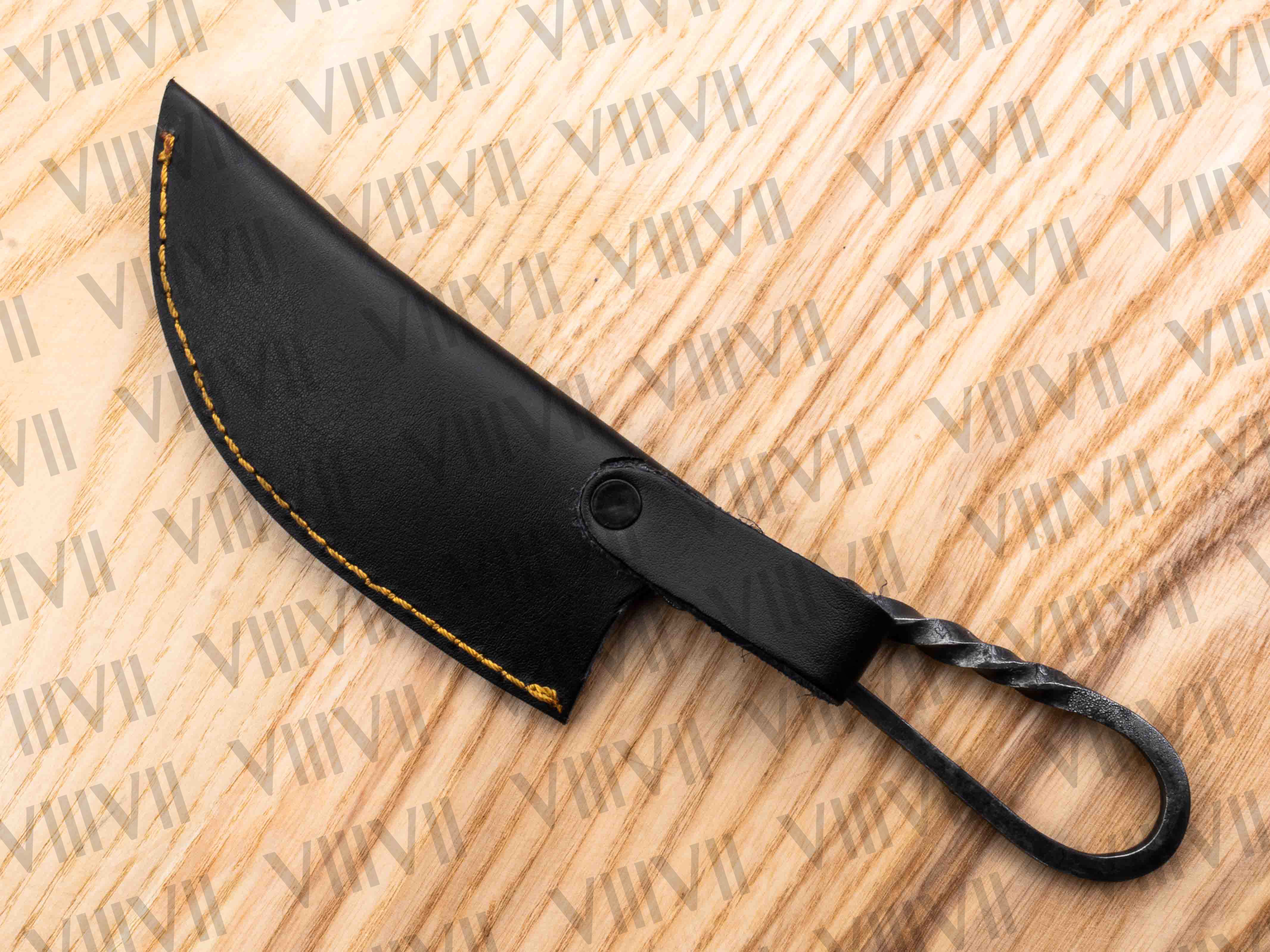 Viking Forge Knife – Handcrafted Carbon Steel Blade with Real Leather Sheath – Perfect for LARP and Reenactments