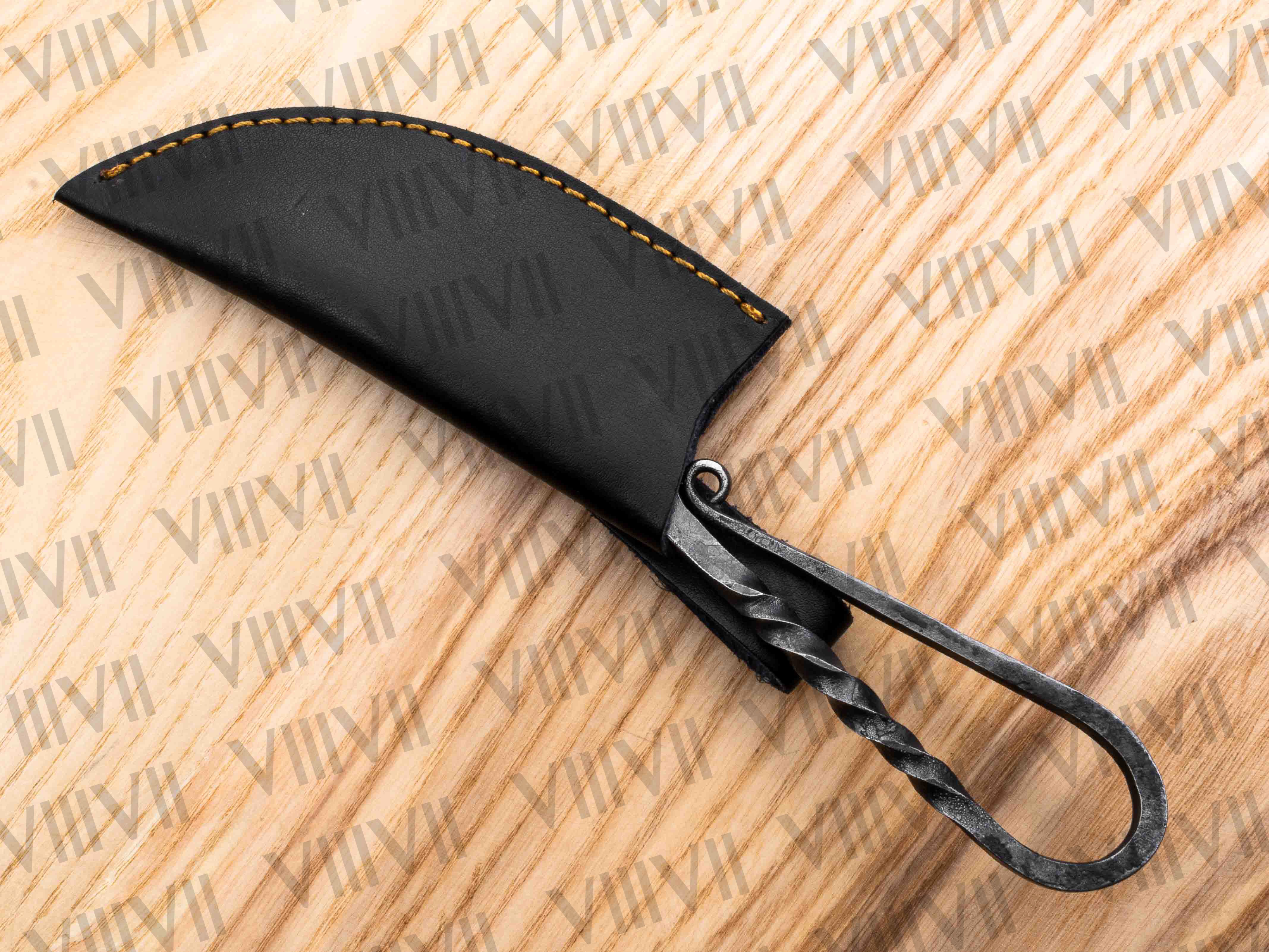 Viking Forge Knife – Handcrafted Carbon Steel Blade with Real Leather Sheath – Perfect for LARP and Reenactments