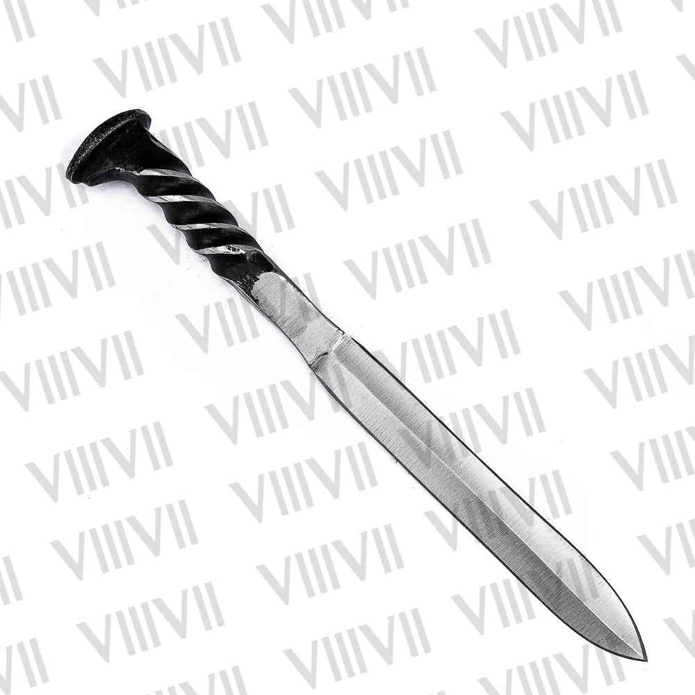 Hand Forged Railroad Spike Letter Opener  Twisted Handle with Leather Sheath Unique Desk Gift