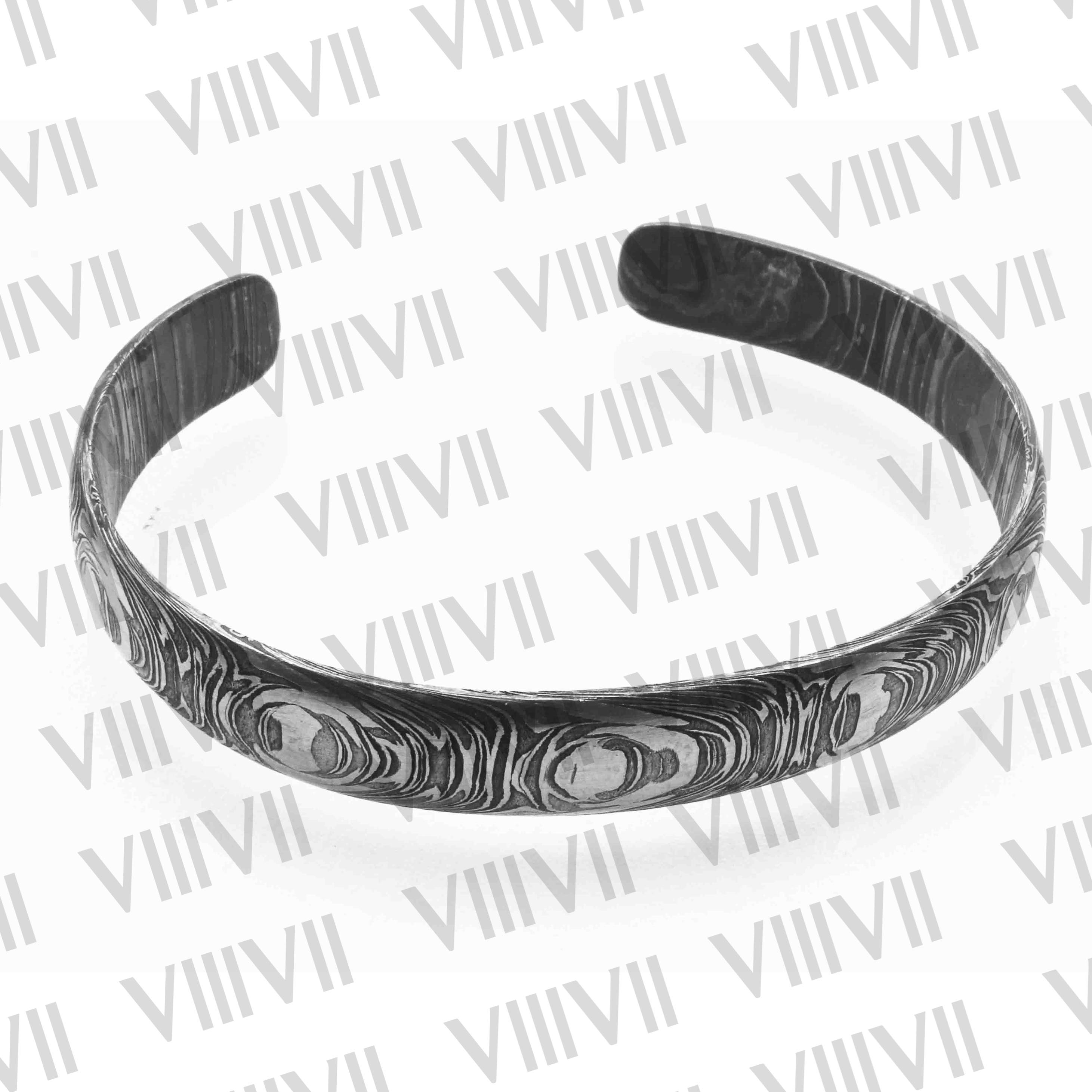 Damascus steel bracelet with beautiful rosewood gift box