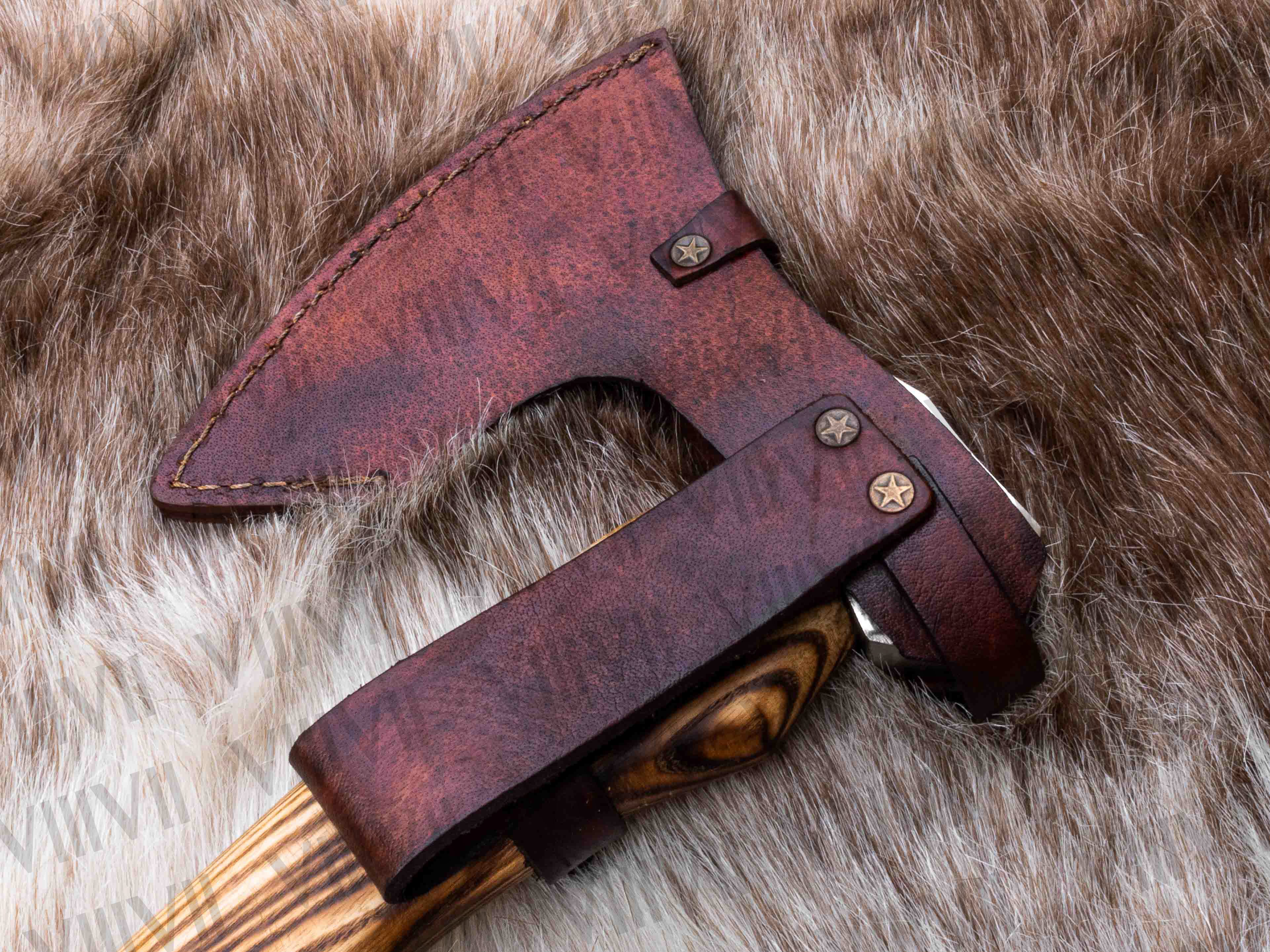 Viking Axe with Etched Blade | Ash Wood Shaft | Handcrafted Norse-Inspired Gift for Him