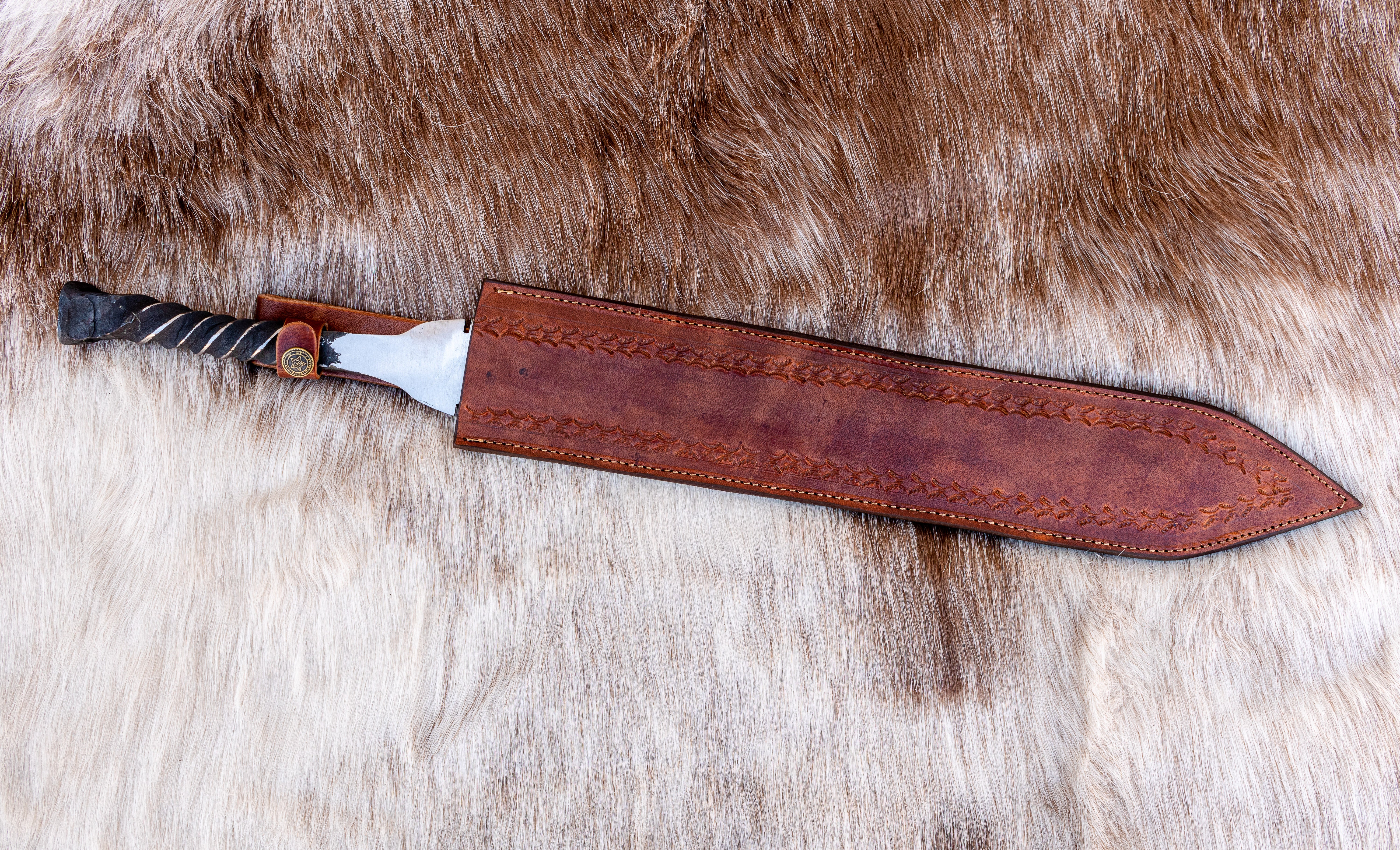 Railroad Spike Knife Double Edge Dagger | 20" Twisted Handle | Handmade Collectible Gift (Copy)