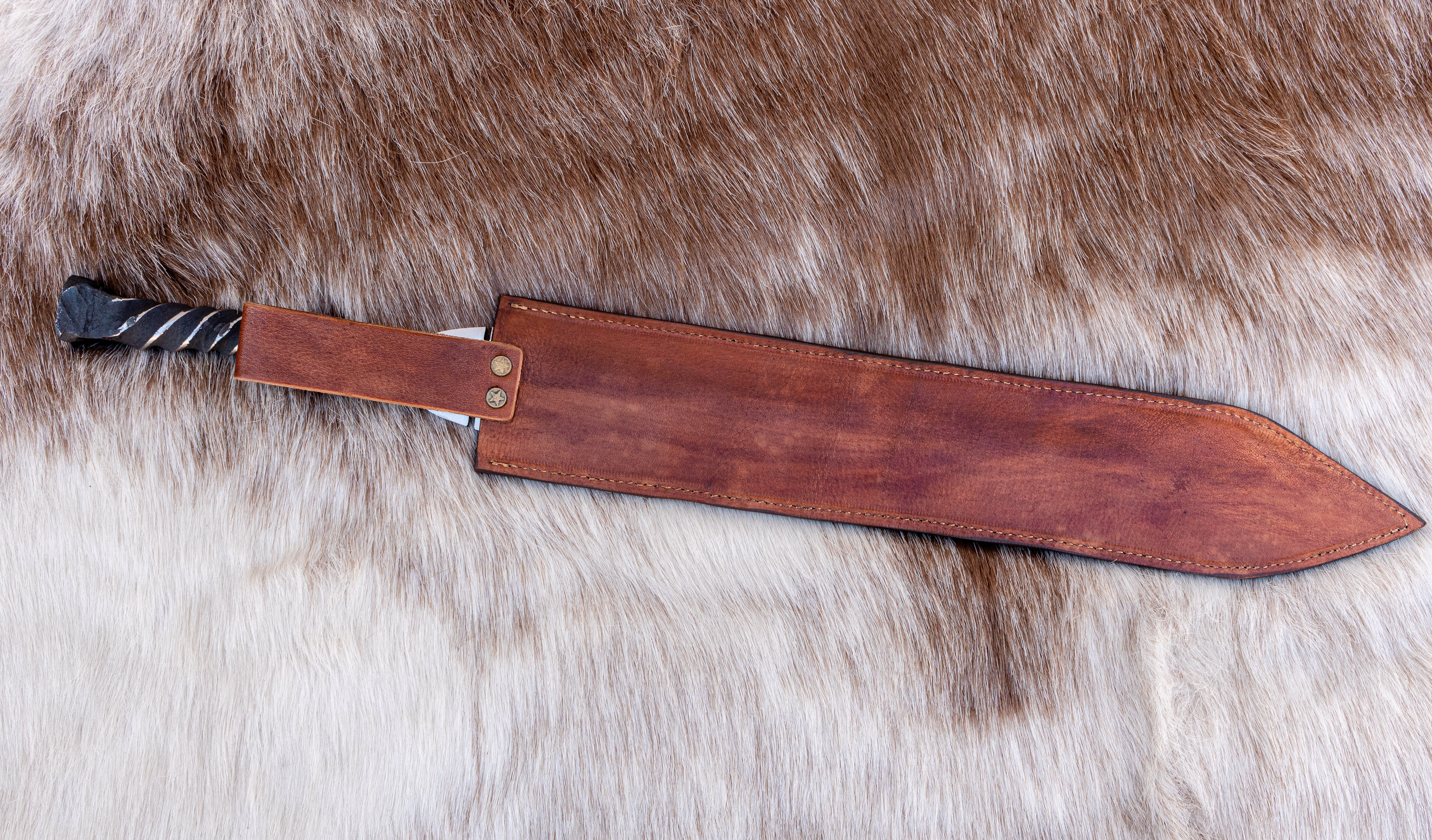 Railroad Spike Knife Double Edge Dagger | 20" Twisted Handle | Handmade Collectible Gift (Copy)