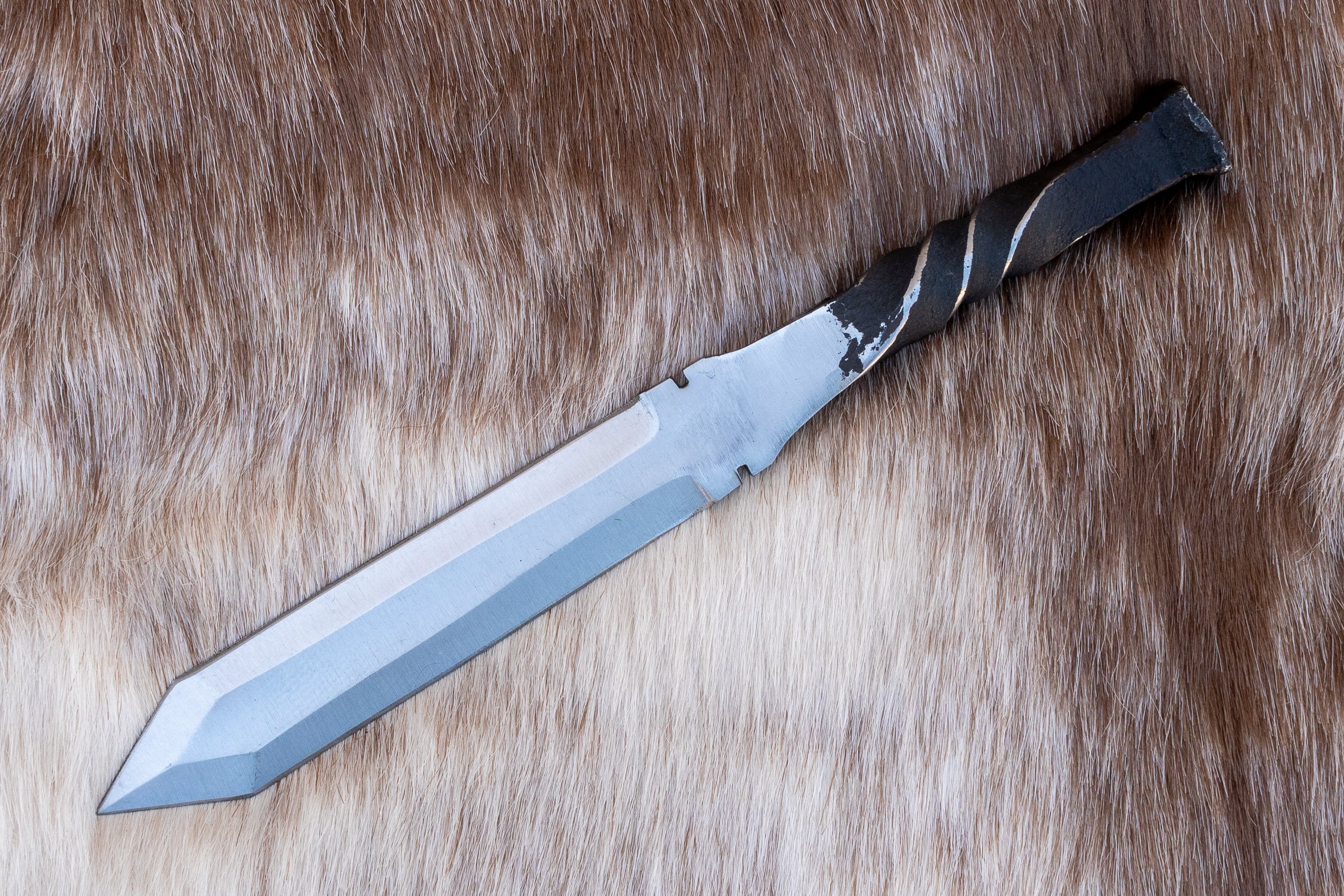 Railroad Spike Knife Double Edge Dagger | 12" Twisted Handle | Handmade Collectible Gift