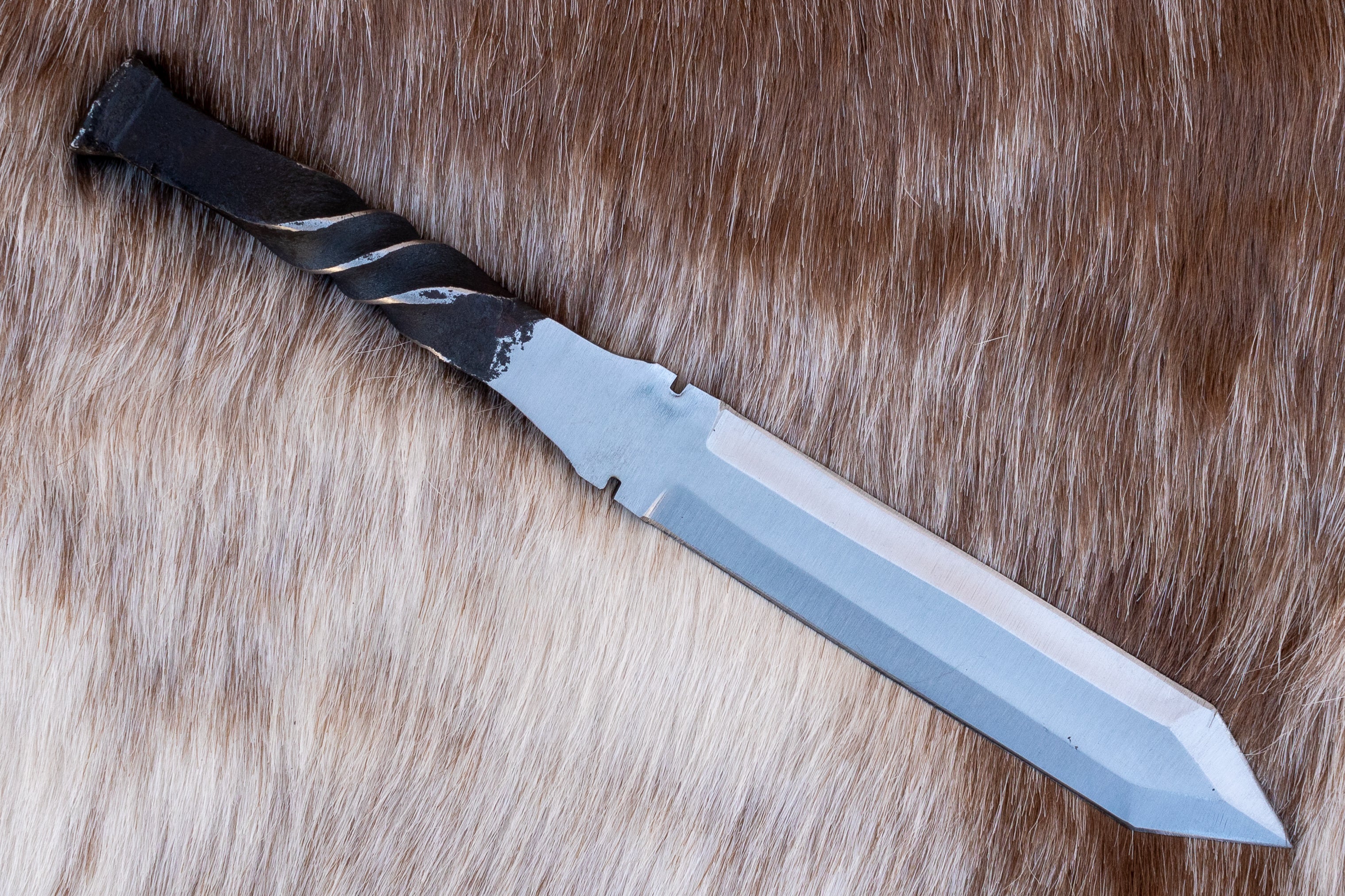 Railroad Spike Knife Double Edge Dagger | 12" Twisted Handle | Handmade Collectible Gift