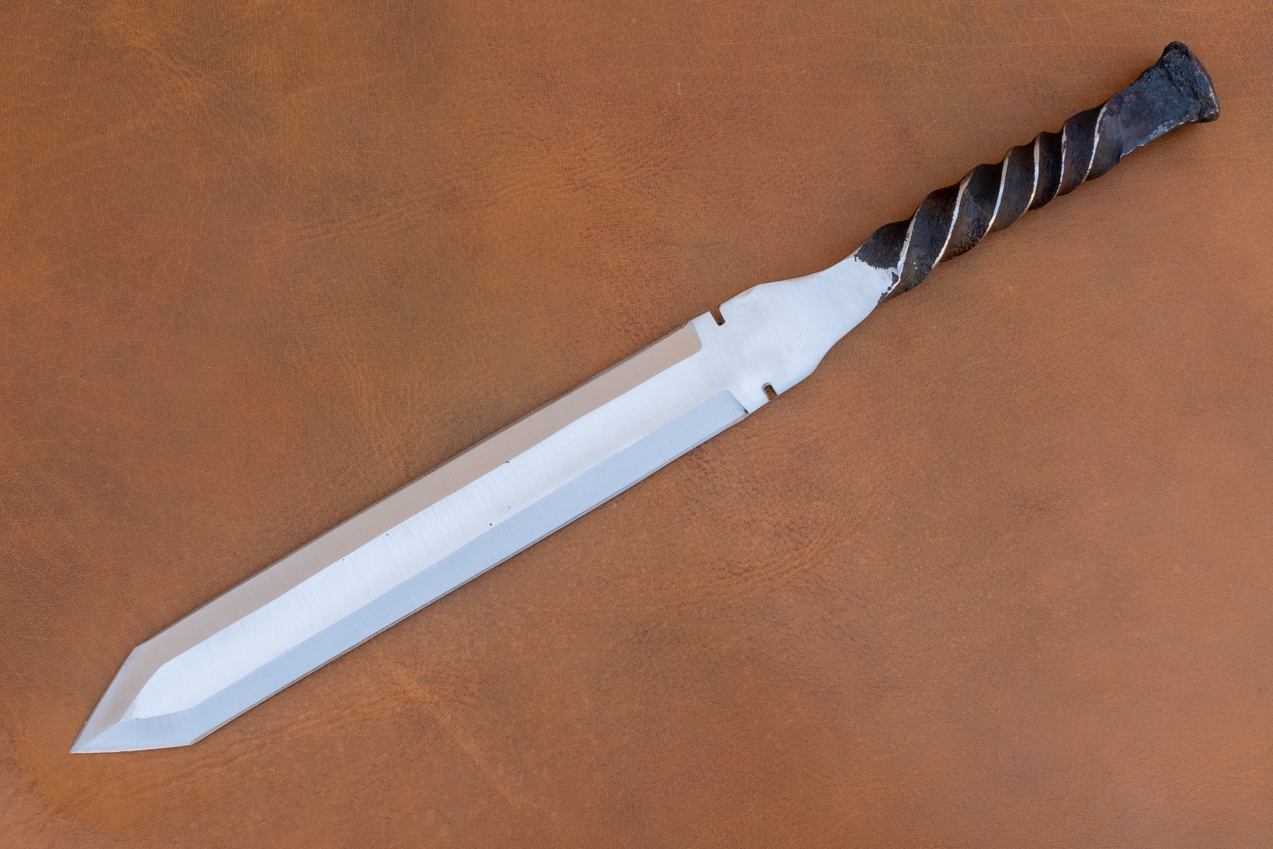 Railroad Spike Knife Double Edge Dagger | 16" Twisted Handle | Handmade Collectible Gift