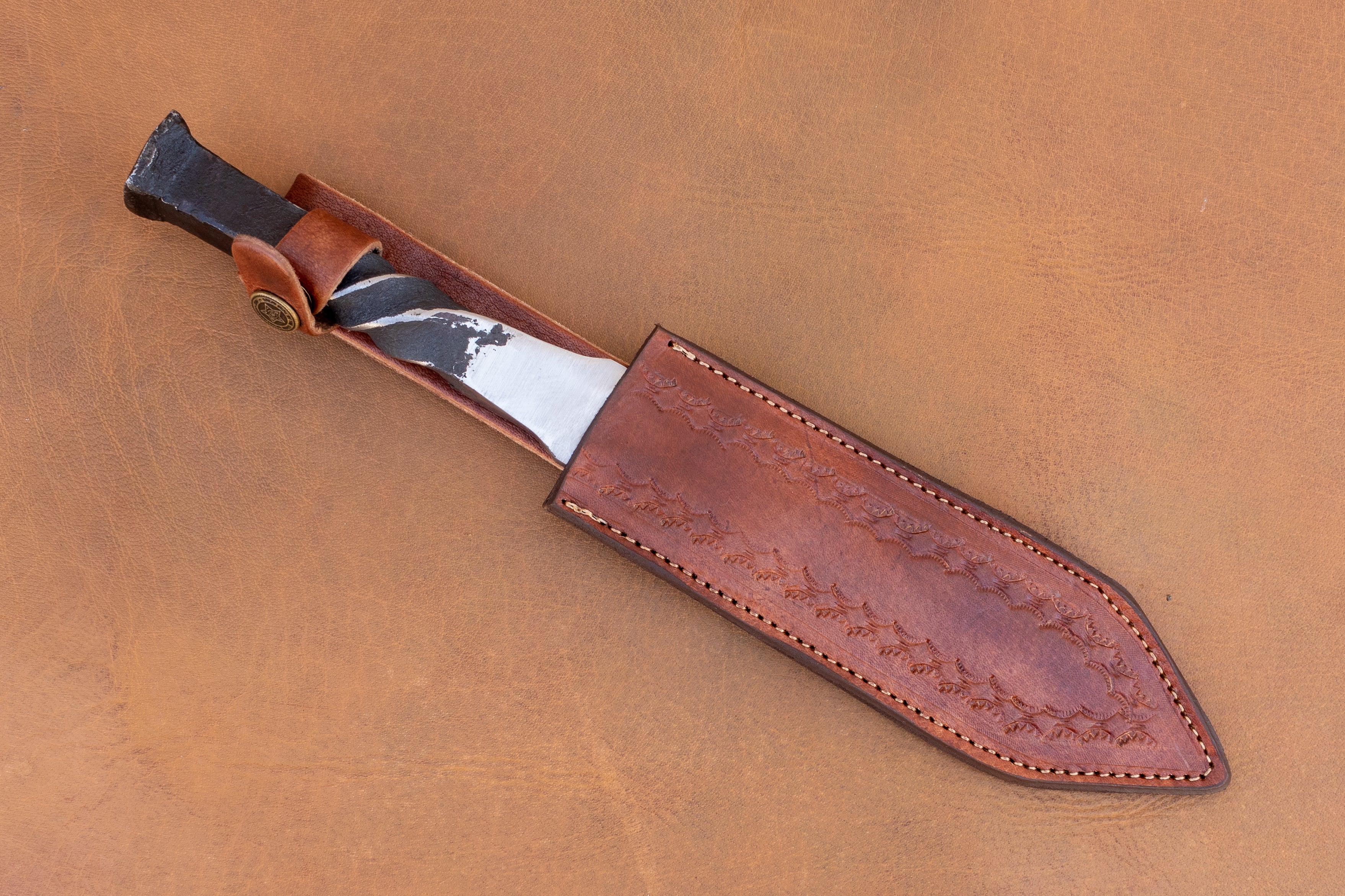 Railroad Spike Knife Double Edge Dagger | 12" Twisted Handle | Handmade Collectible Gift