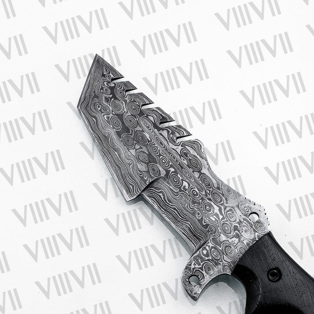 Handmade Damascus Steel Hunting Knife – Fixed Blade with Rosewood Handle, Scout Carry Sheath & Wooden Gift Box