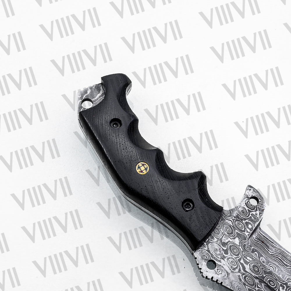 Handmade Damascus Steel Hunting Knife – Fixed Blade with Wangi Wood Handle, Scout Carry Sheath & Wooden Gift Box