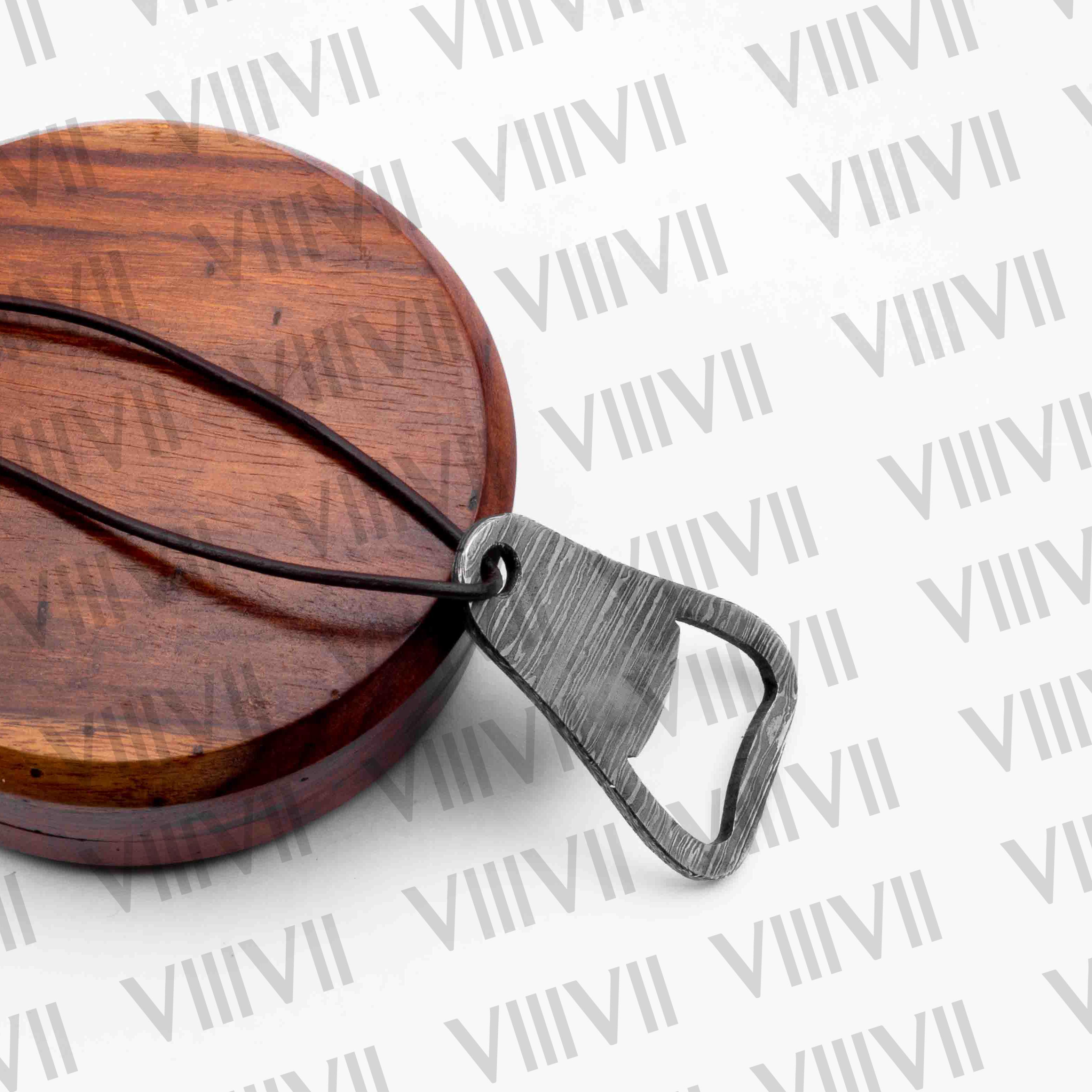 Damascus steel bottle opener with rosewood gift box