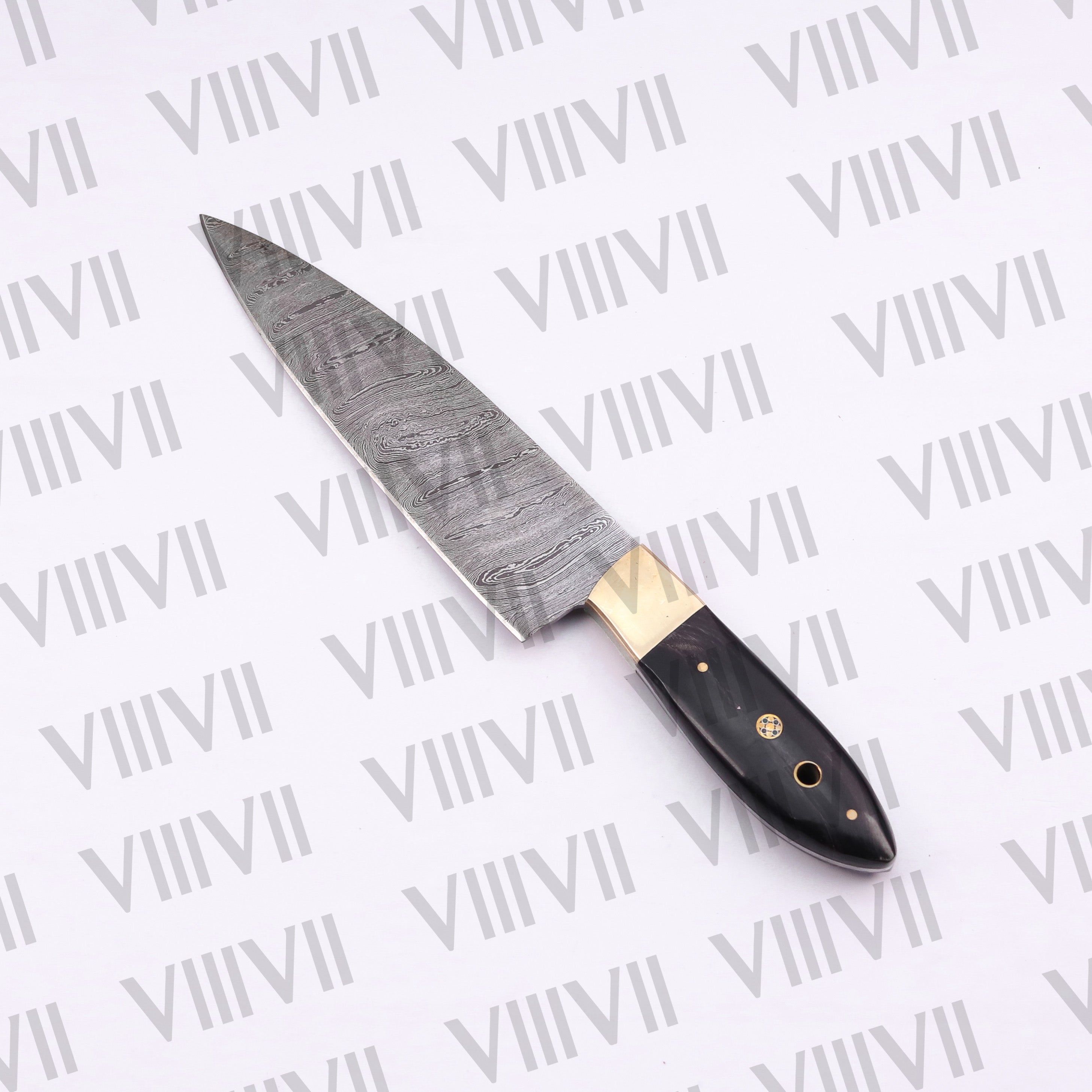 Handcrafted Chef Knife Set with Damascus Steel & Bull Horn Handles – Premium Kitchen Tools