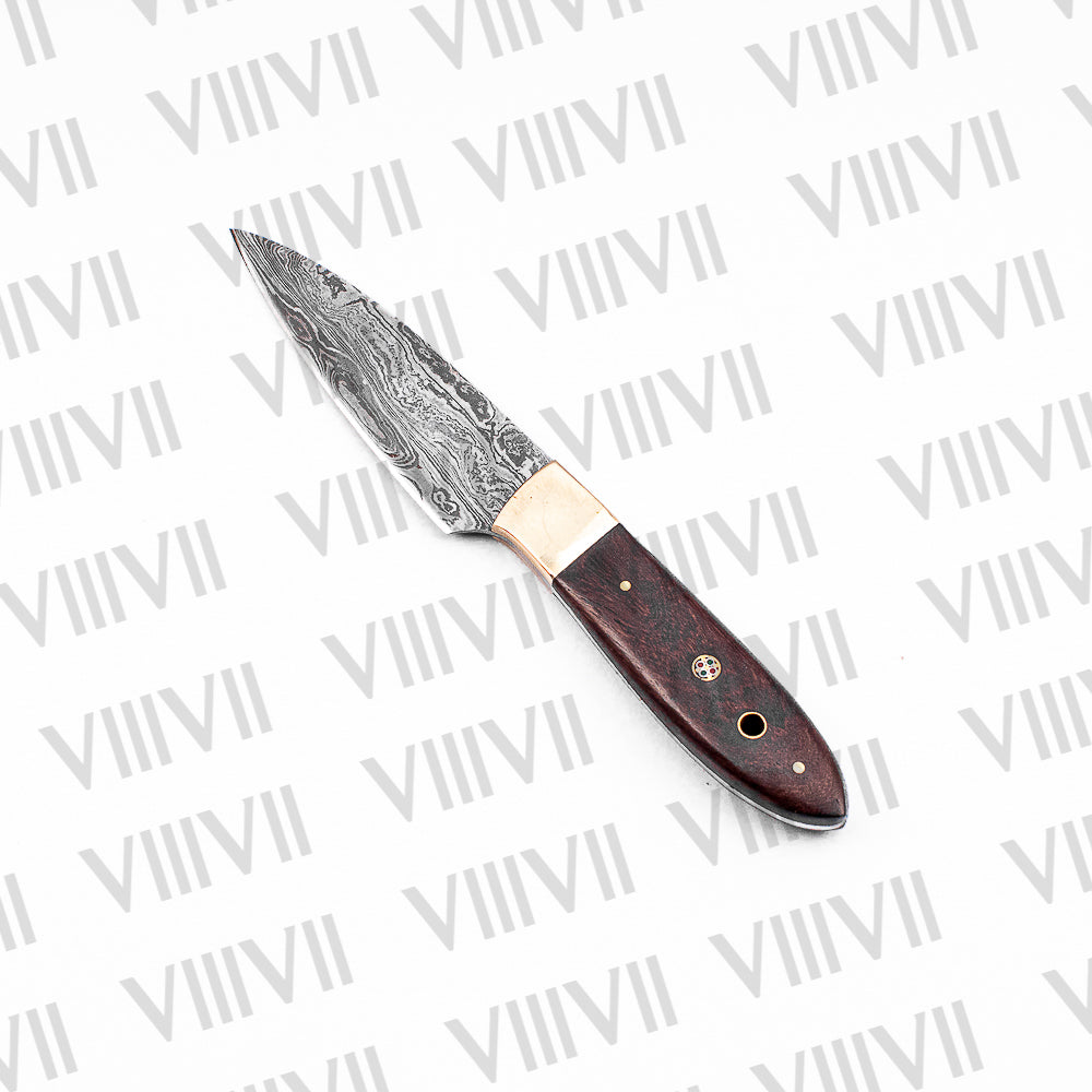 Damascus Steel Chef Knife Set with Rosewood Handle – Handcrafted Culinary Precision