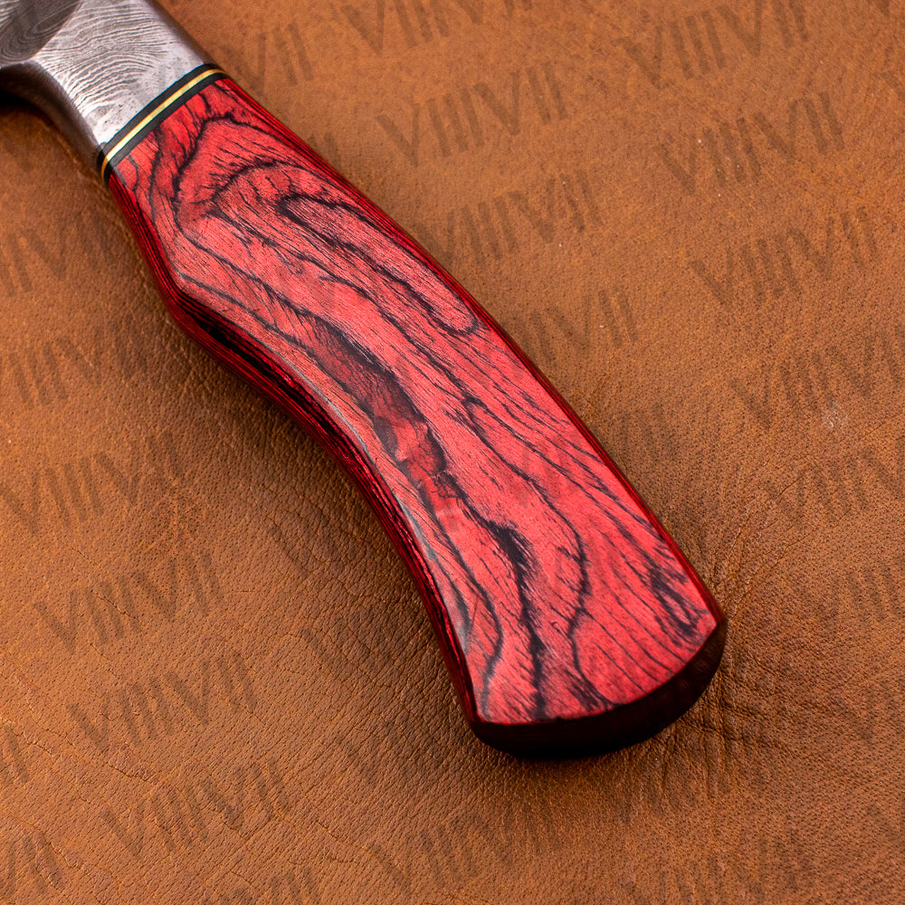 Stainless Steel Chef Knife Set with Integral Bolster and Pakka Wood Handle Professional Kitchen Knives