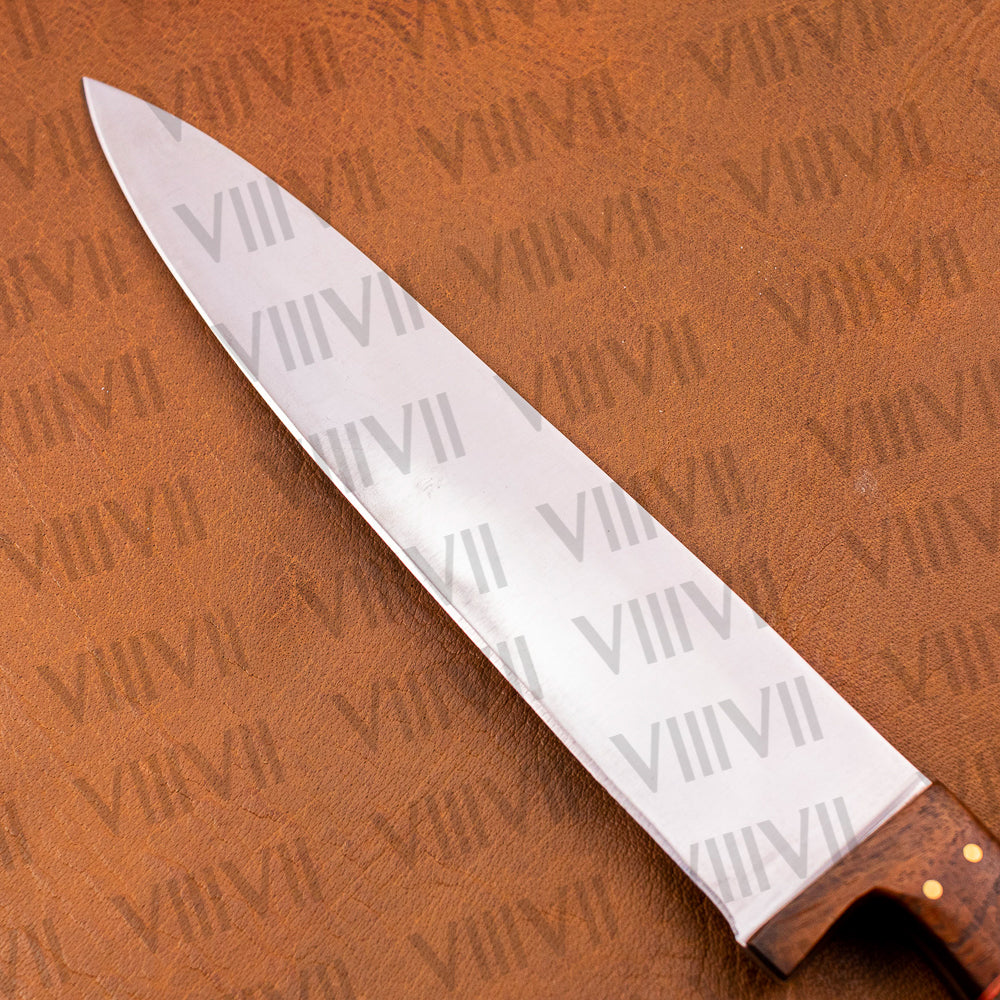 Stainless Steel Kitchen Knife with Micarta Handle and Brass Pins Handmade Chef Knife for Precision Cooking
