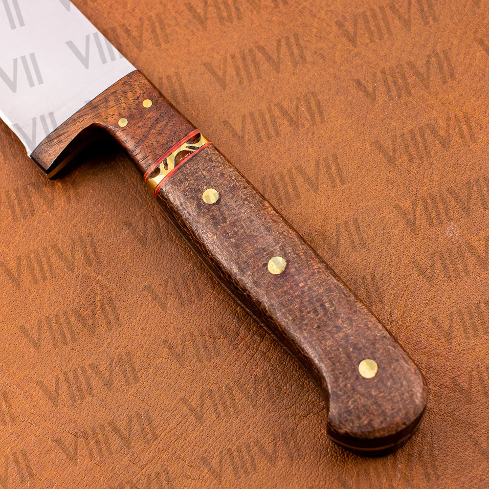 Stainless Steel Kitchen Knife with Micarta Handle and Brass Pins Handmade Chef Knife for Precision Cooking