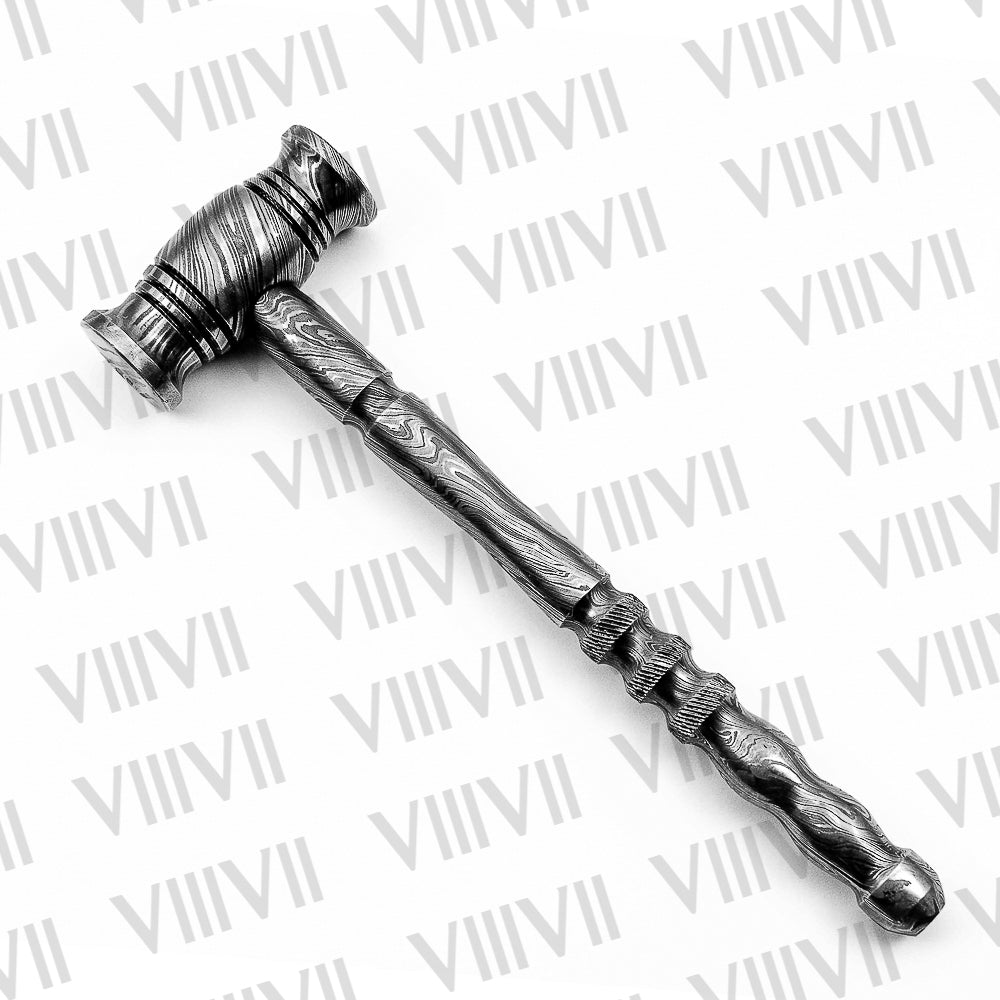 Artisan Damascus Steel Hammer – Premium Tool for Leather Craft, Jewelry & Metal Art