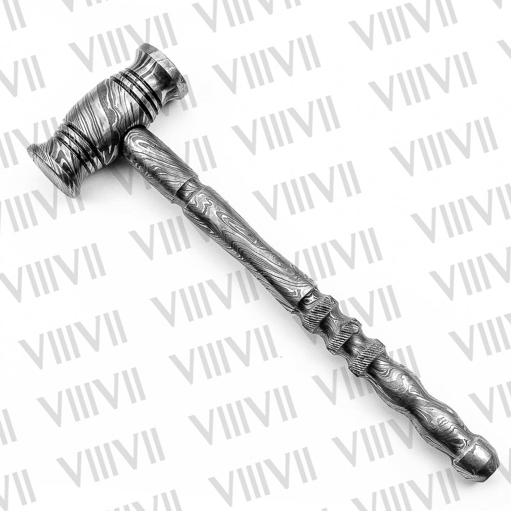 Artisan Damascus Steel Hammer – Premium Tool for Leather Craft, Jewelry & Metal Art