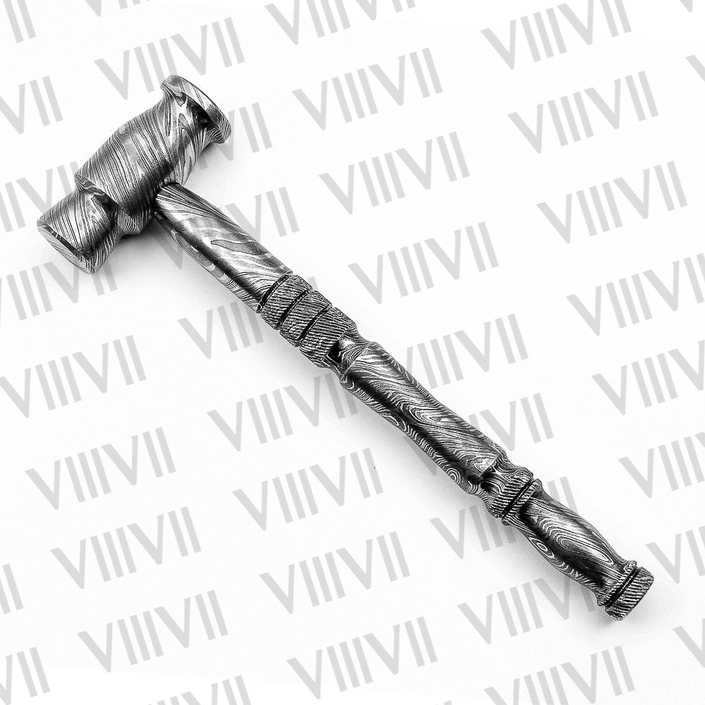 Damascus Steel Leather Working Hammer – Premium Craftsmanship for Precision Leatherwork