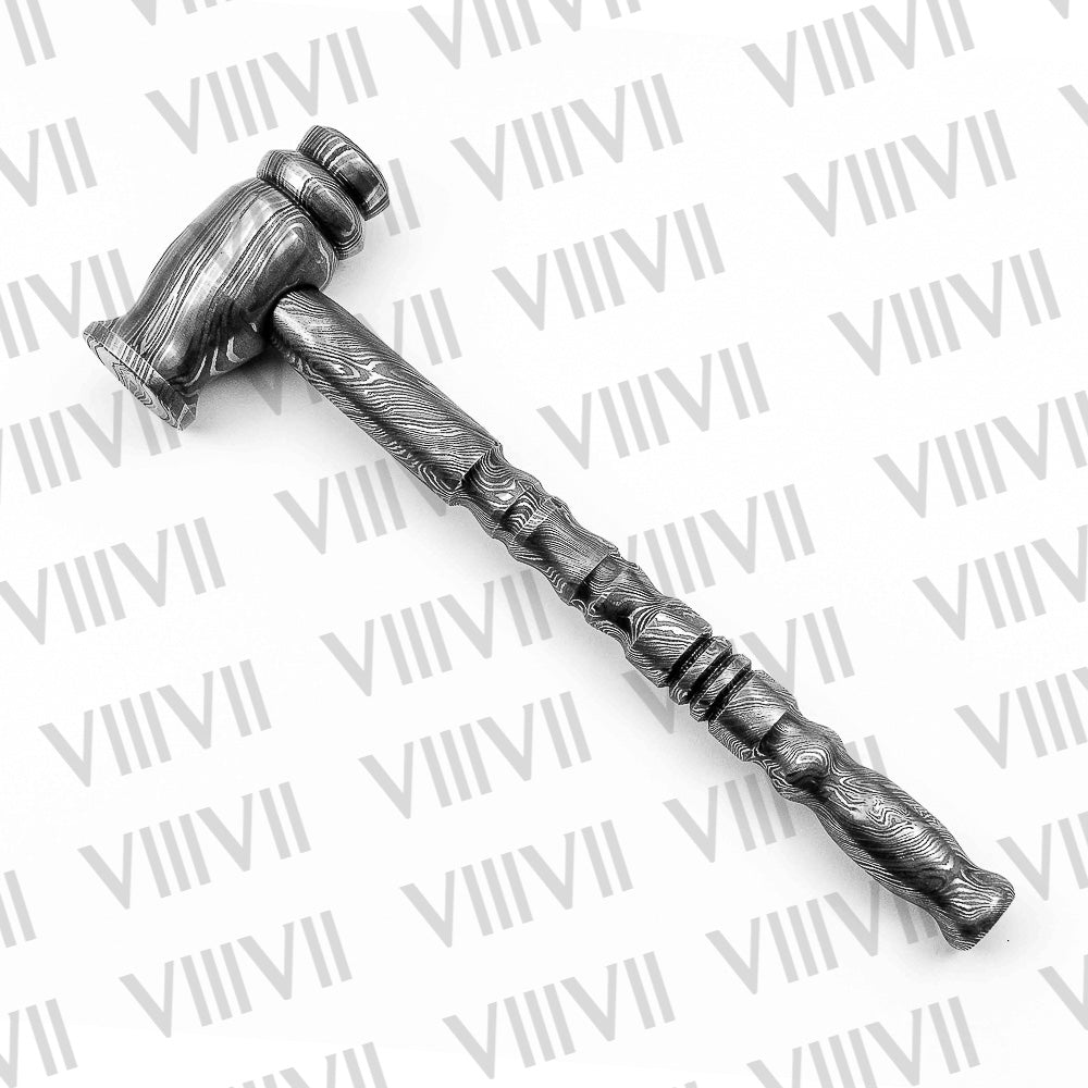Damascus Steel Leather Working Hammer – Premium Craftsmanship for Precision Leatherwork