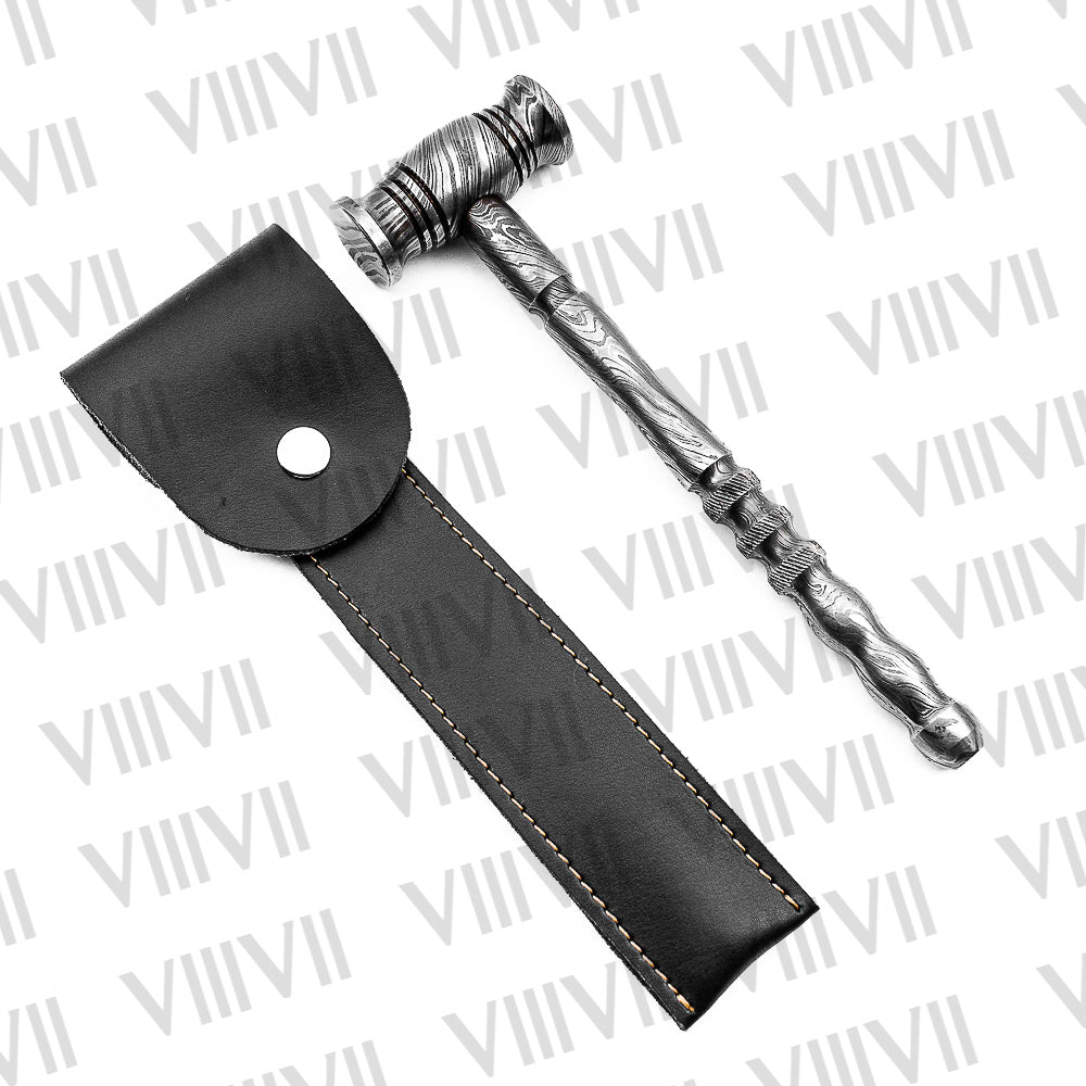 Artisan Damascus Steel Hammer – Premium Tool for Leather Craft, Jewelry & Metal Art