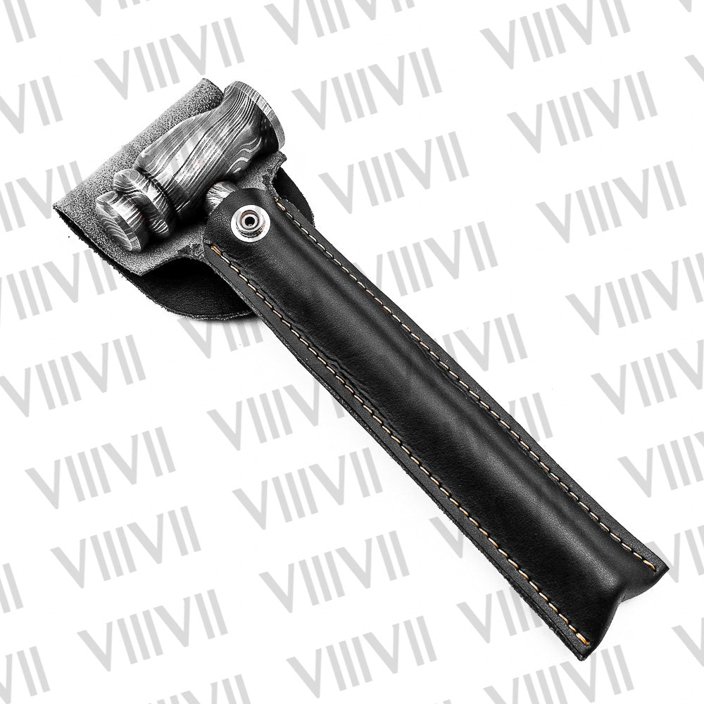 Damascus Steel Leather Working Hammer – Premium Craftsmanship for Precision Leatherwork