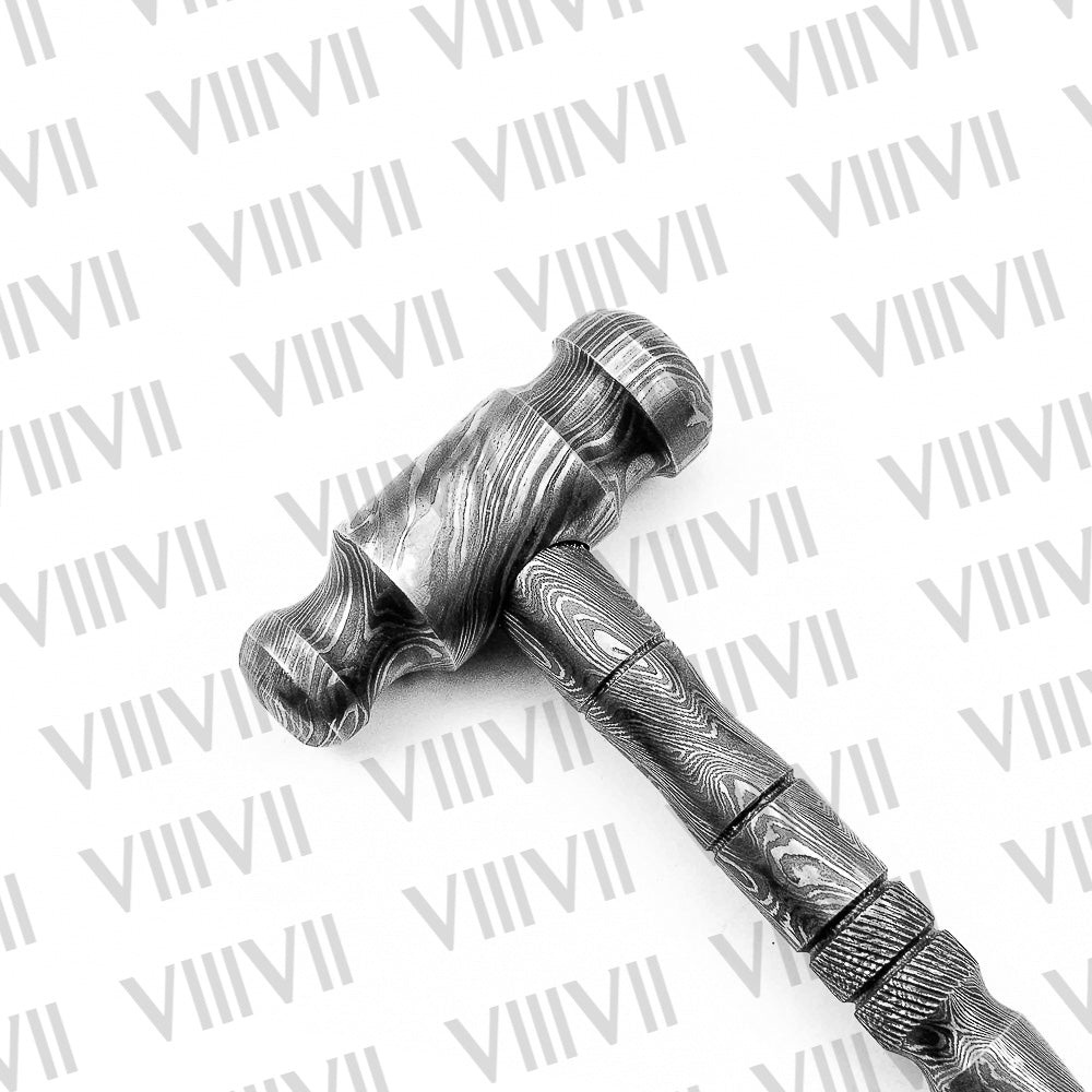 Damascus Steel Leather Working Hammer – Premium Craftsmanship for Precision Leatherwork